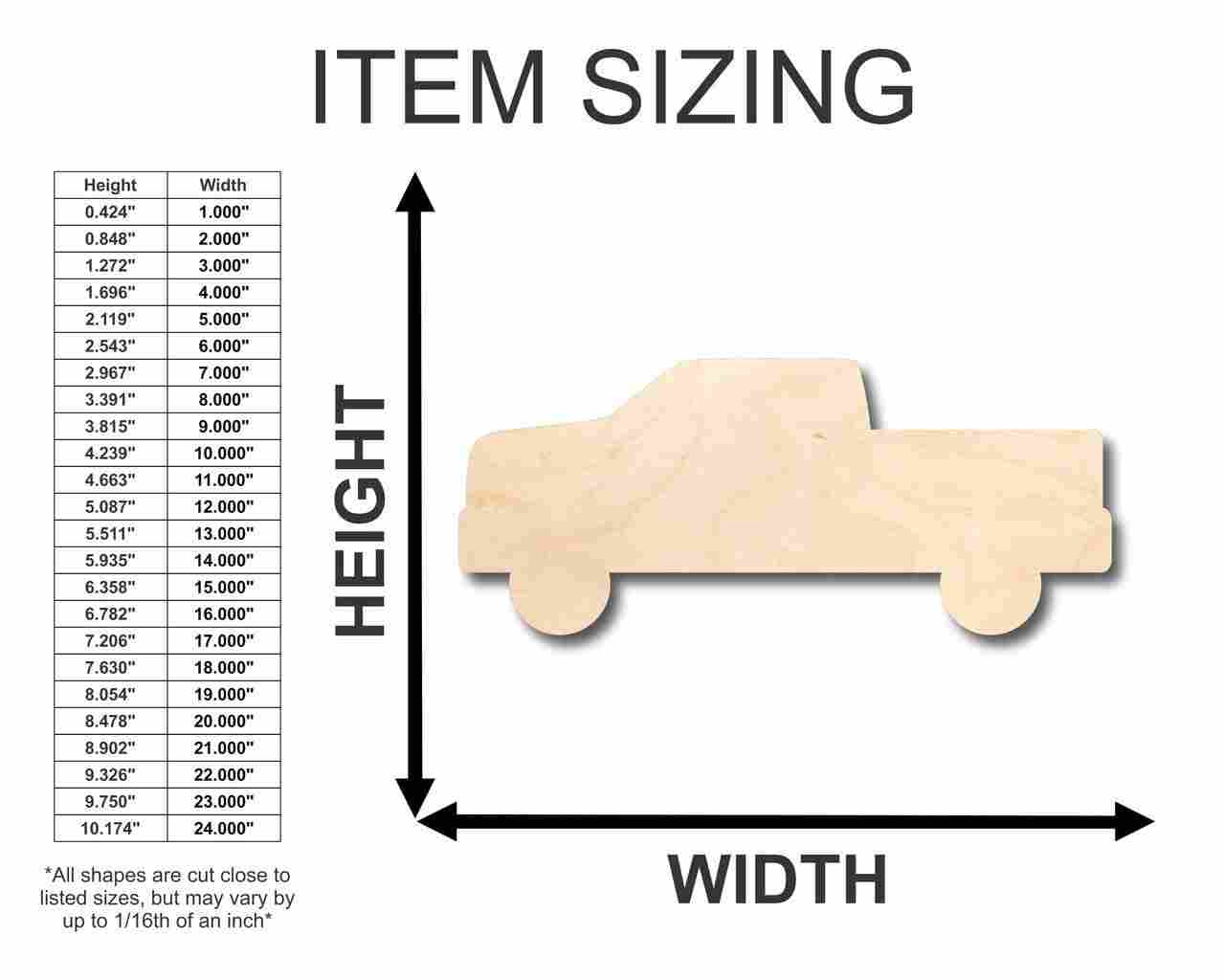 Unfinished DIY Crafting Material - Wood Pickup Truck Shape for Up to 46 DIY Projects