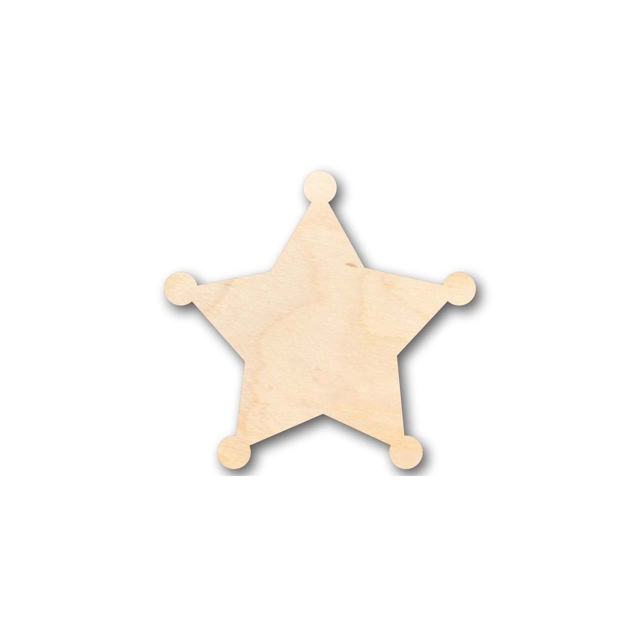 Unfinished Wood Sheriff Badge Shape - Ideal for Law Enforcement Crafts and up to 46 DIY Projects