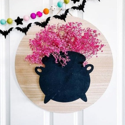 Unfinished DIY Wood Craft in Witches Cauldron Shape for Halloween, Suitable for up to 46 Do - It - Yourself Projects