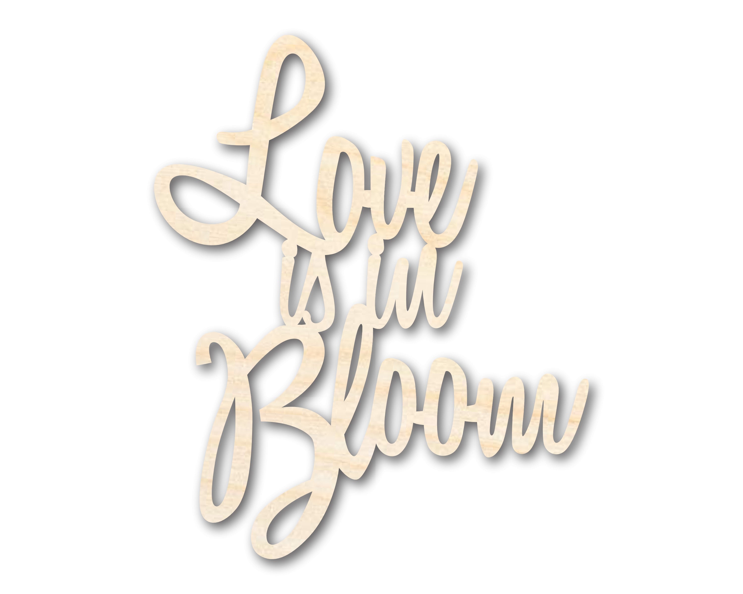 DIY Unfinished Baltic Birch Wood 'Love is in Bloom' Cutout up to 46 Inches