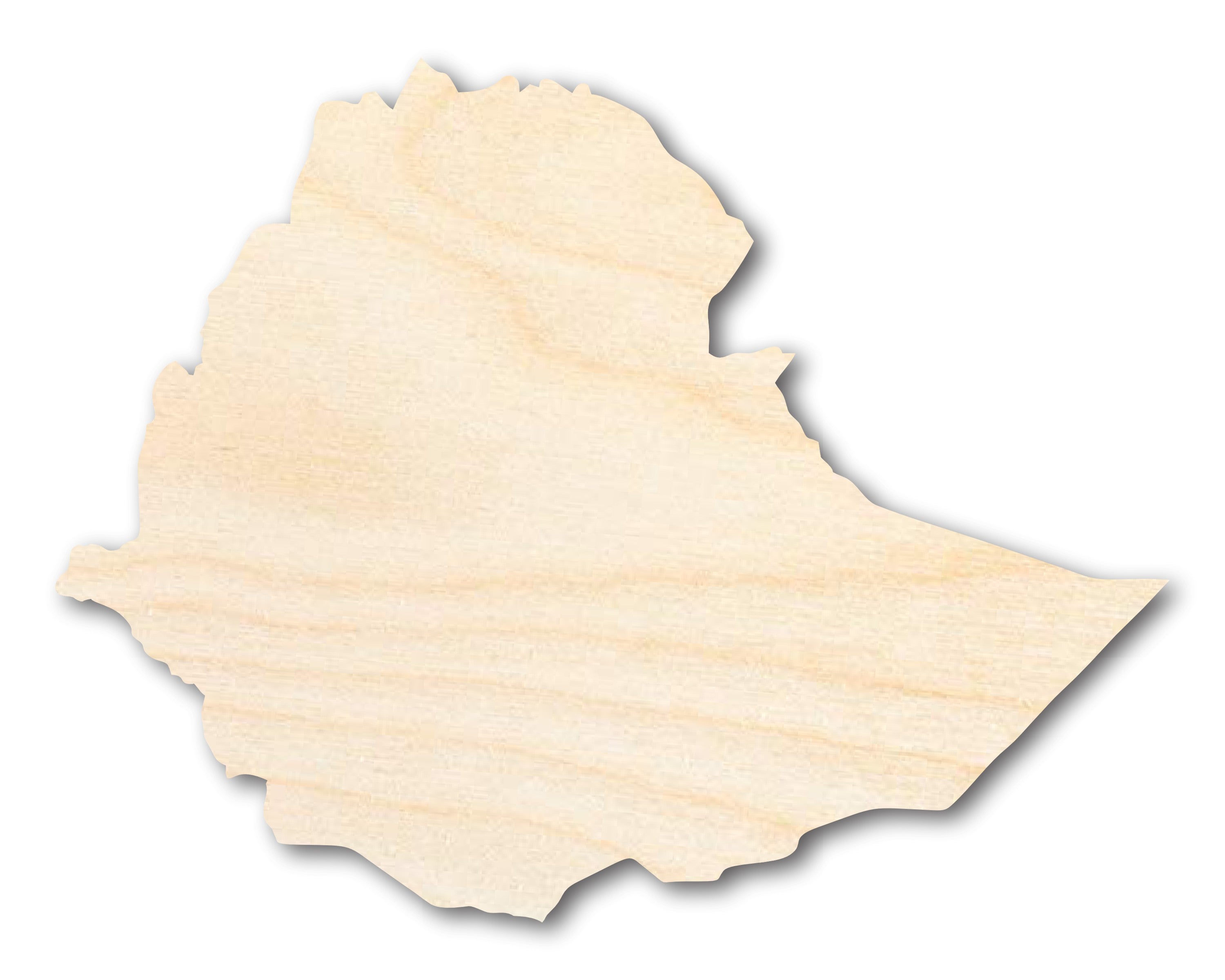 Unfinished Wood Ethiopia Country Shape - Ideal for DIY Projects in East African Crafts, Sizes up to 46 Inches