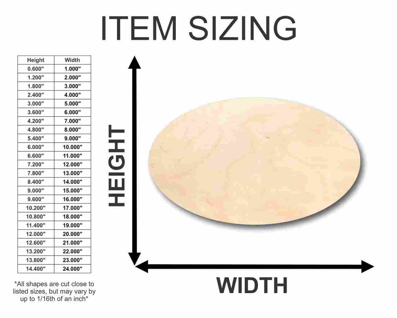 Unfinished Oval - Shaped Wood Craft Items for Up to 46 DIY Projects