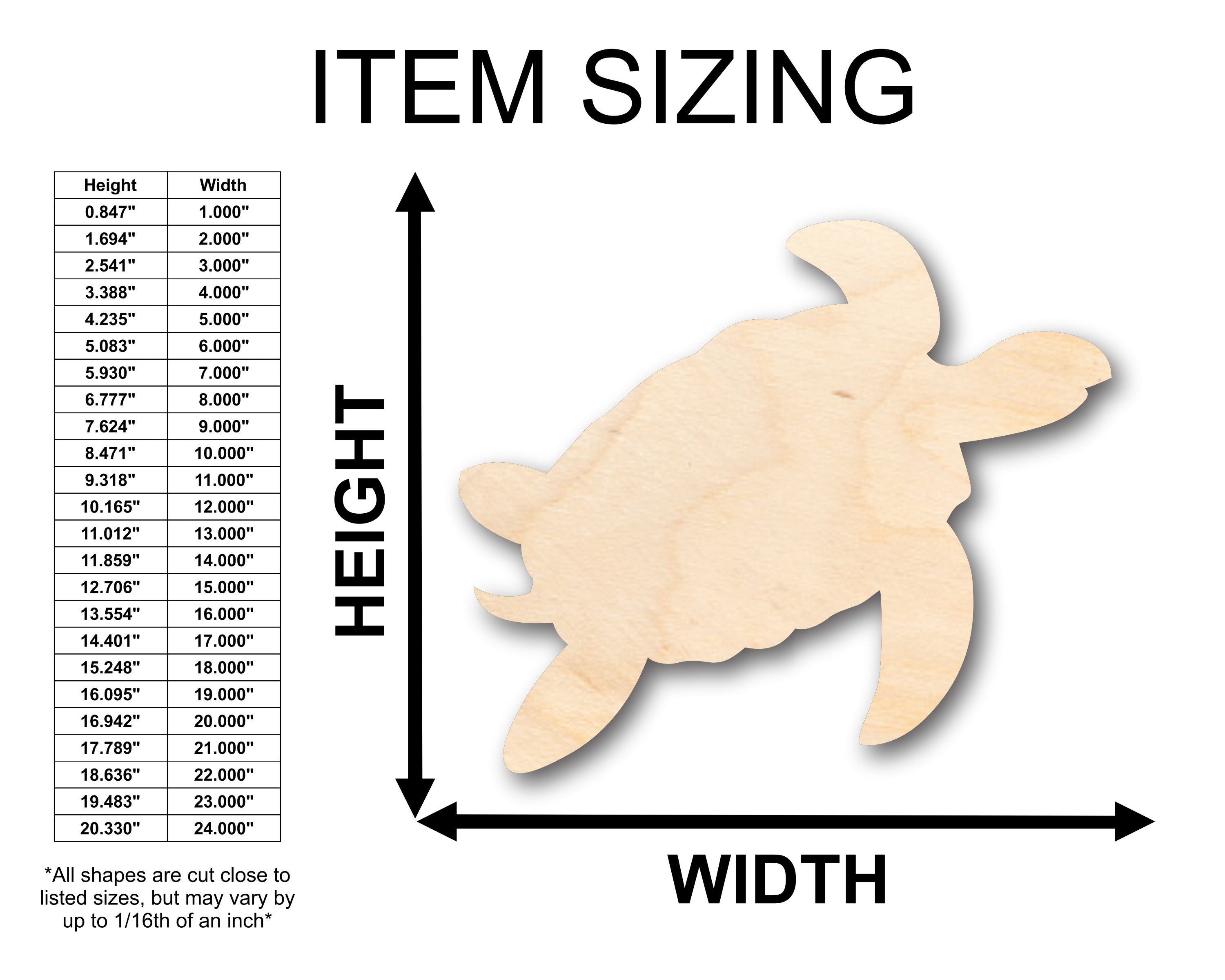 Unfinished Wood Crafts in Turtle Shape - Ideal for up to 46 DIY Projects
