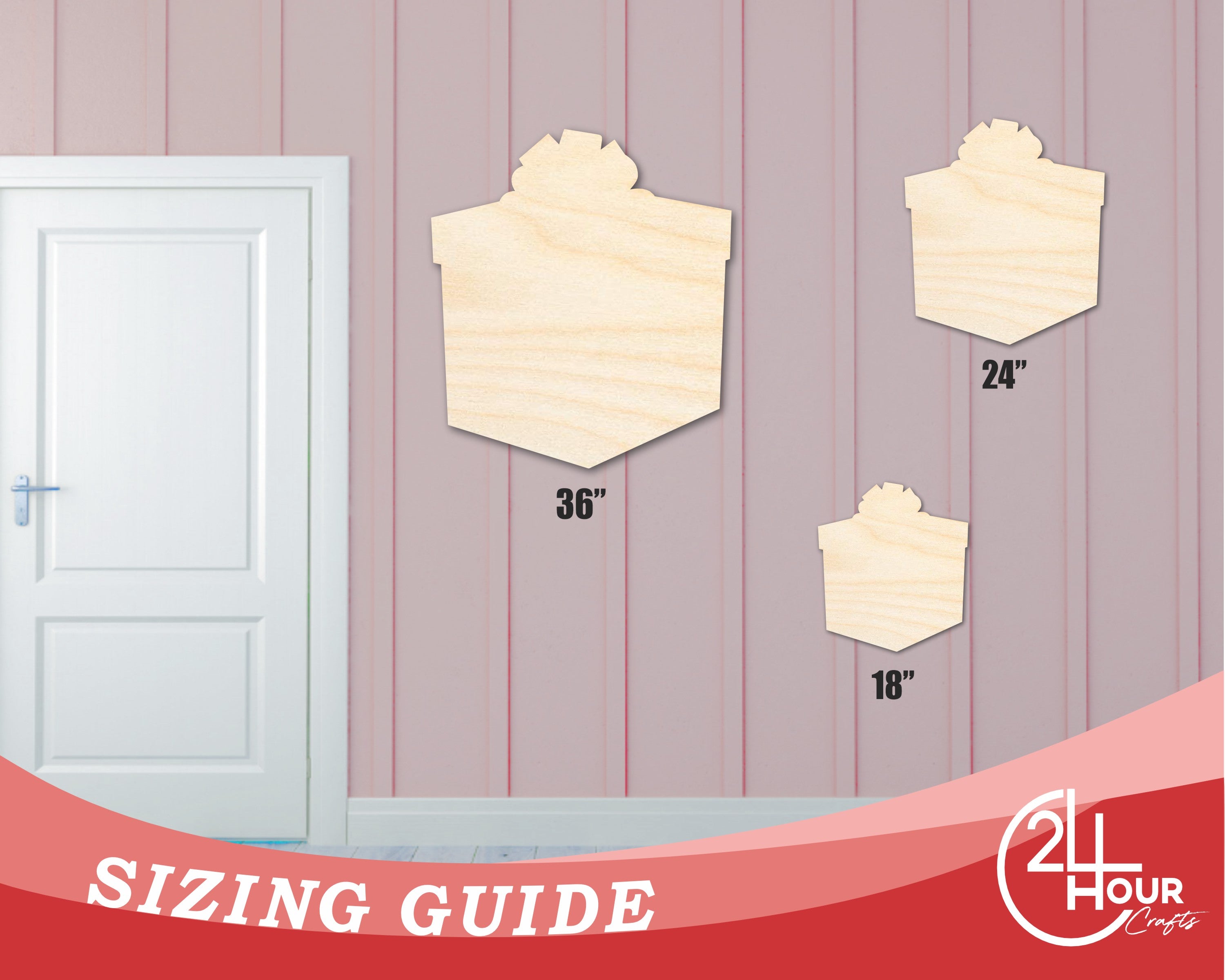 Bigger and Superior Unfinished Wood Gift Present - Shaped DIY Craft Cutouts for Creative Projects