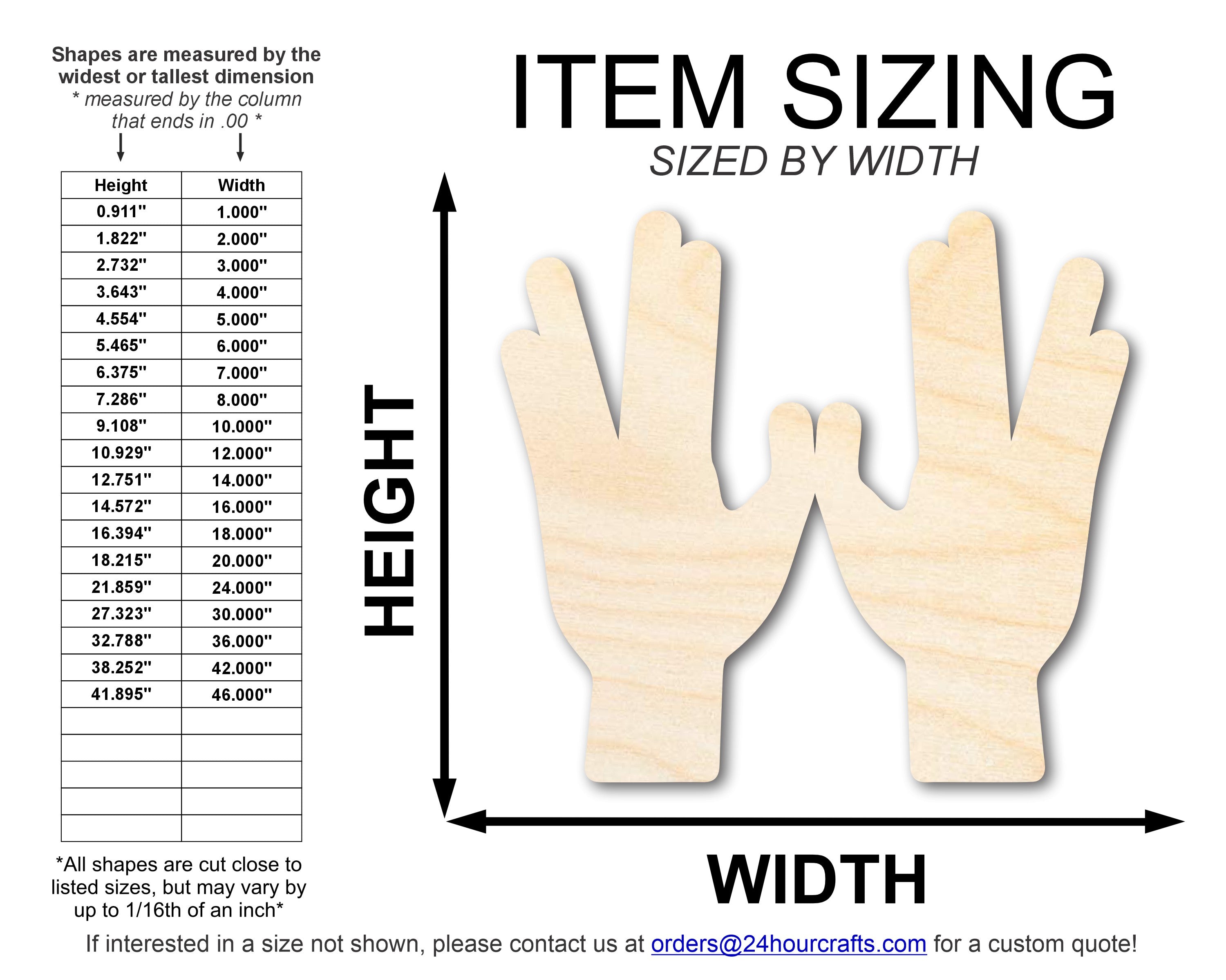 DIY Unfinished Baltic Birch Priestly Blessing Hands Shape Cutout up to 46 Inches