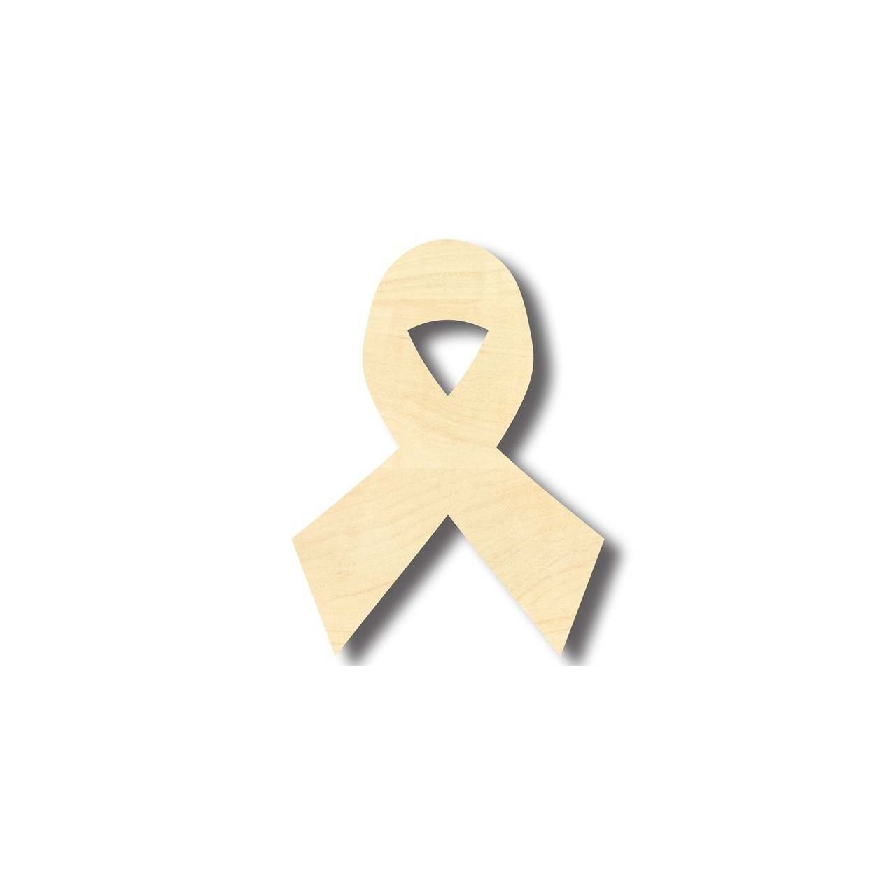 Unfinished Wood DIY Cancer Ribbon Shape Craft Items - Up to 46 Pieces for Creative Projects