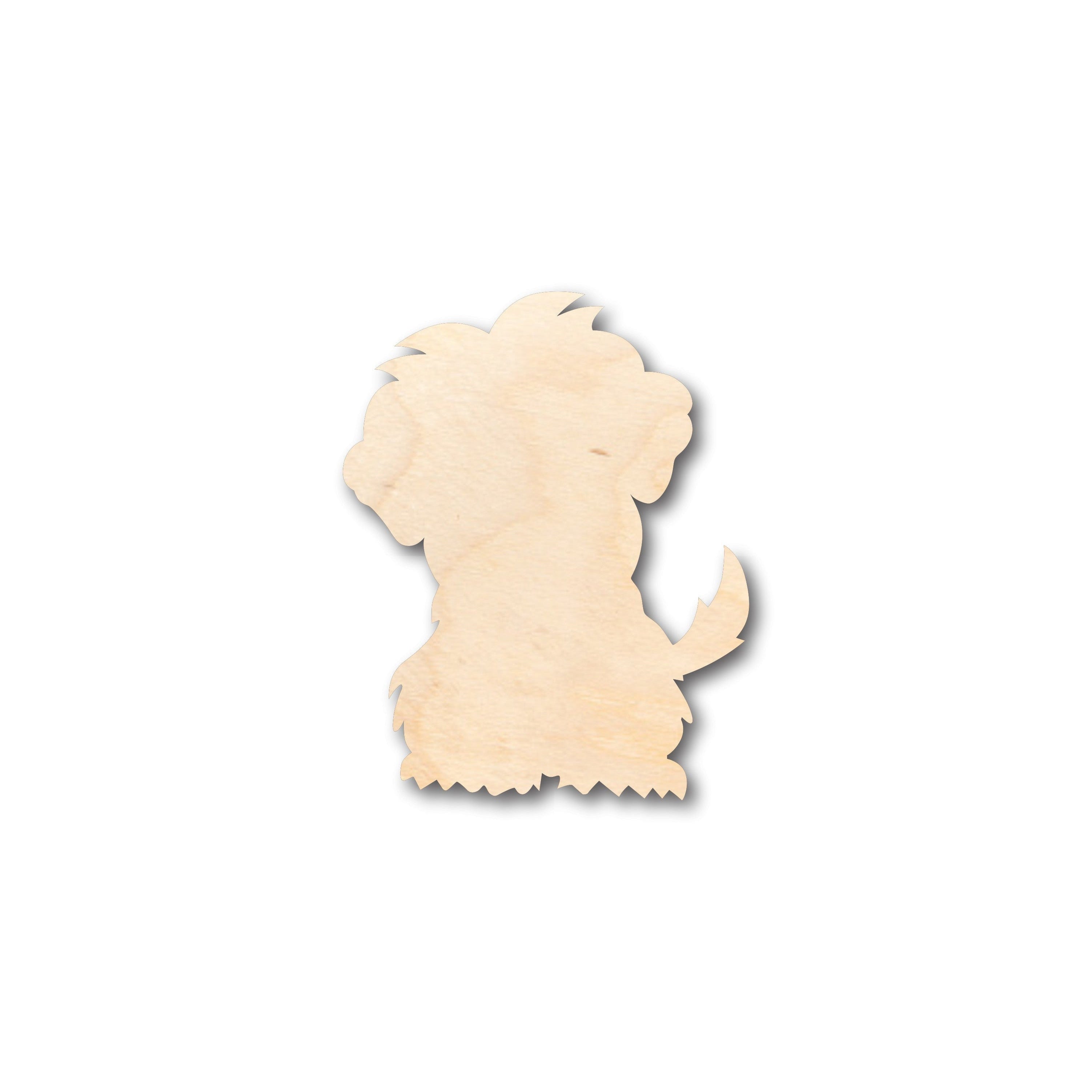 DIY Unfinished Wood Fluffy Puppy Dog Shape for Up to 46 Crafts