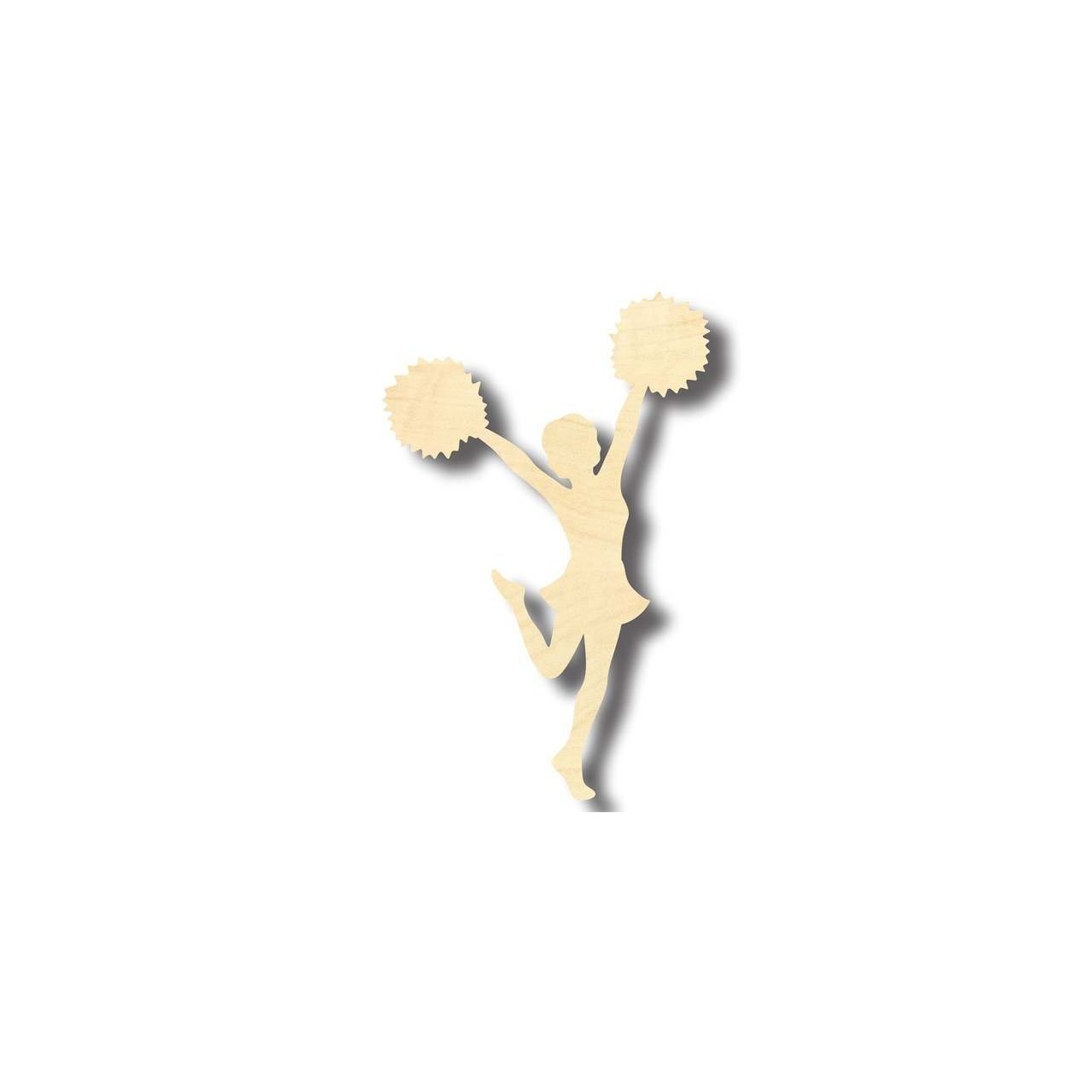 Unfinished Baltic Birch Wood Cheerleader Shape for Girls' Room DIY Crafts - Up to 46 DIY Options