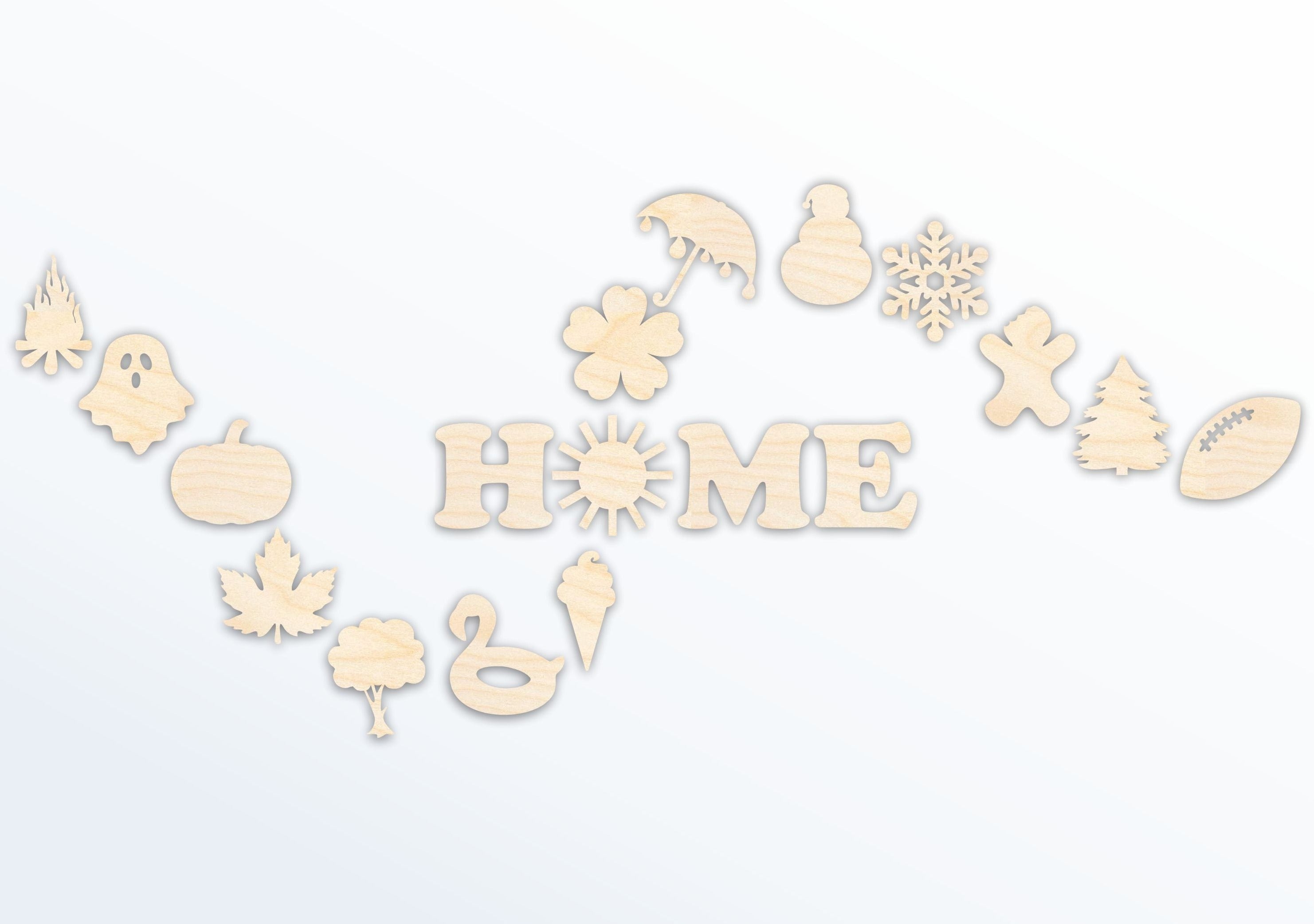 Up to 60 DIY Unfinished Interchangeable Wood Home Craft Set