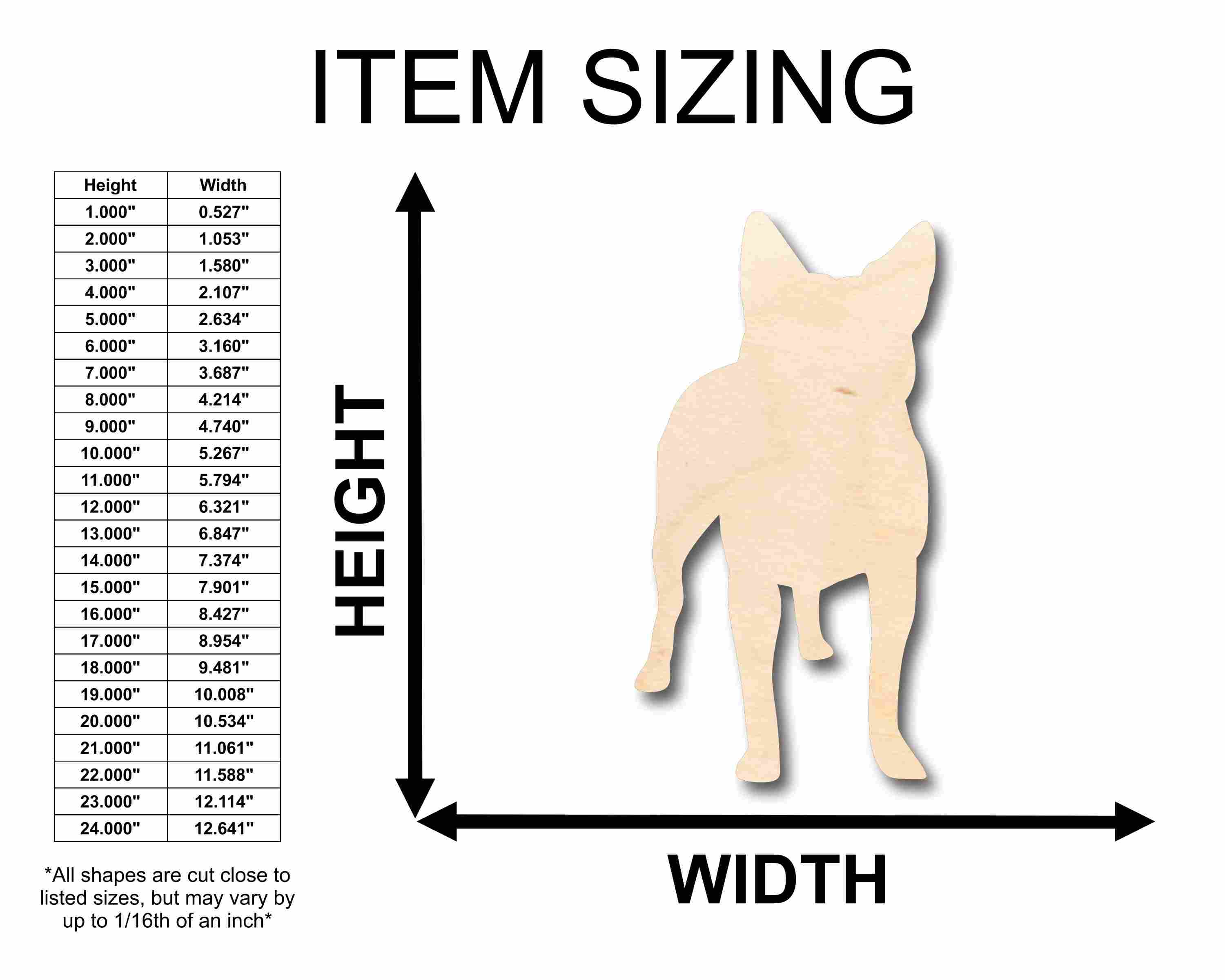 DIY Unfinished Wood Blue Healer Dog Silhouette - Up to 46 Craft Options
