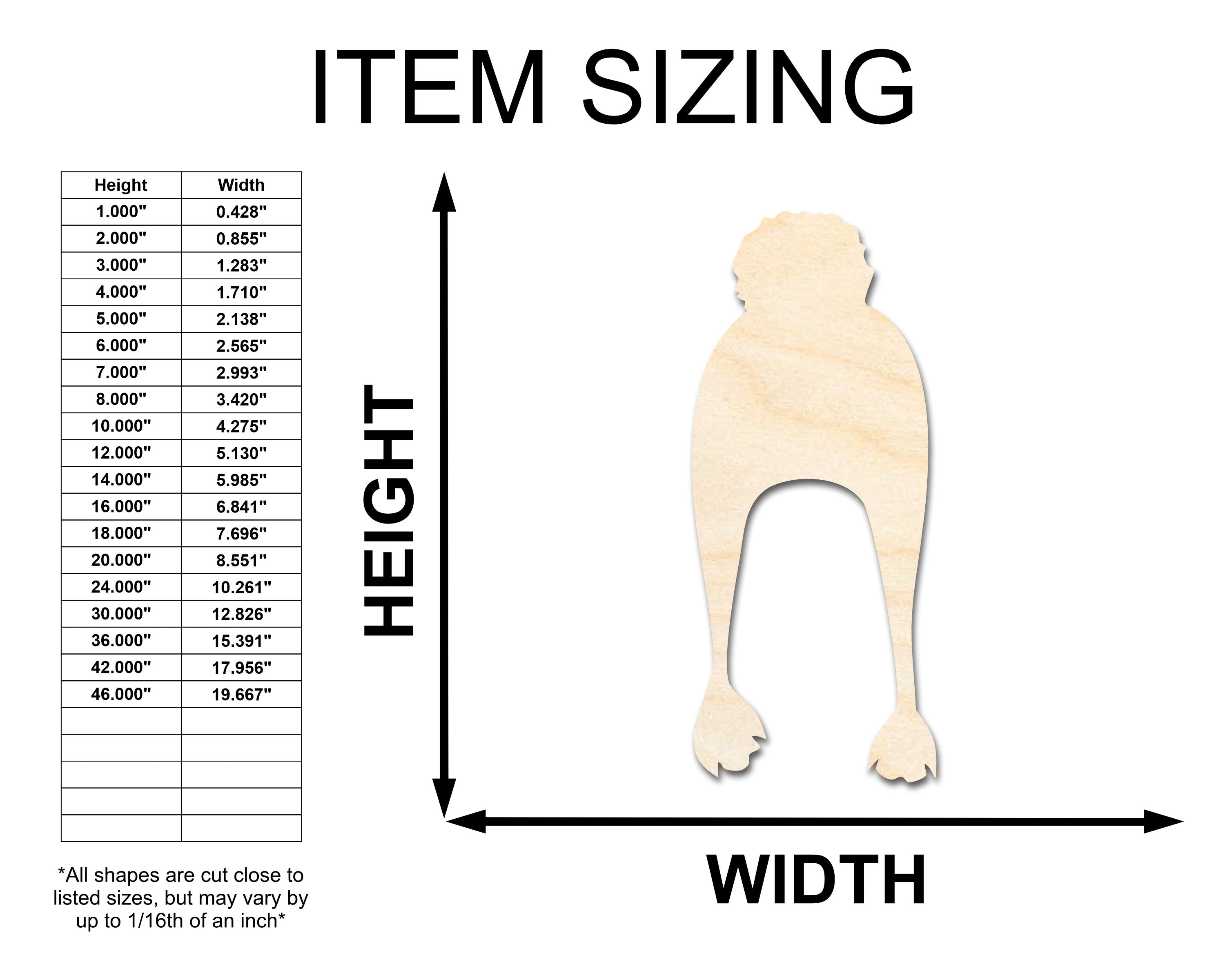 Unfinished Wood Craft - Winter Hat Silhouette Shape, Available Sizes up to 46 Inches