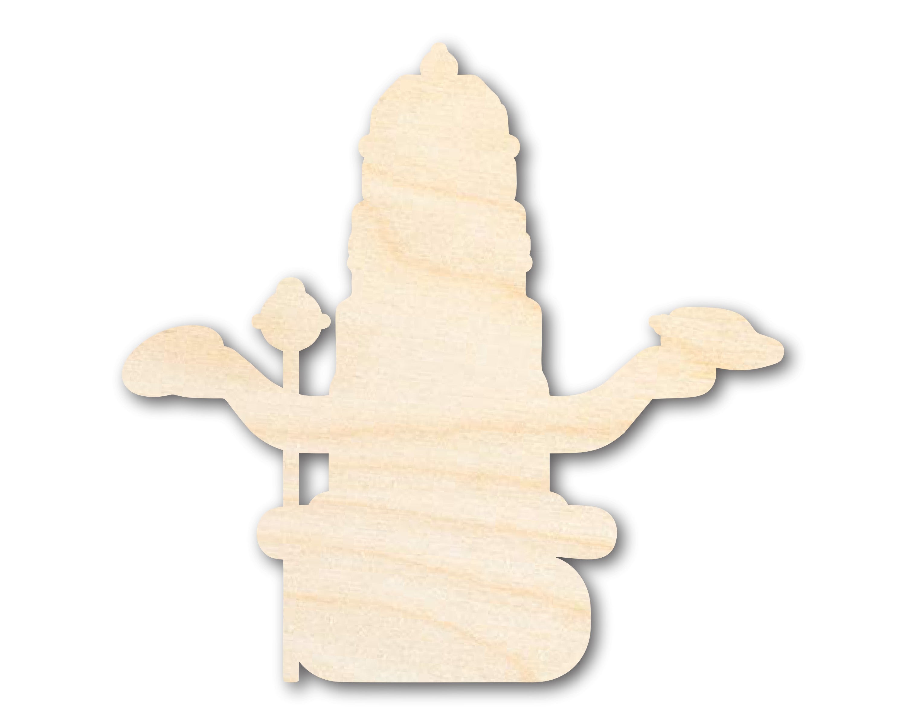 Unfinished Wood Handicraft in Vishnu Shape - Ideal for Crafts, Sizes up to 46 Inches