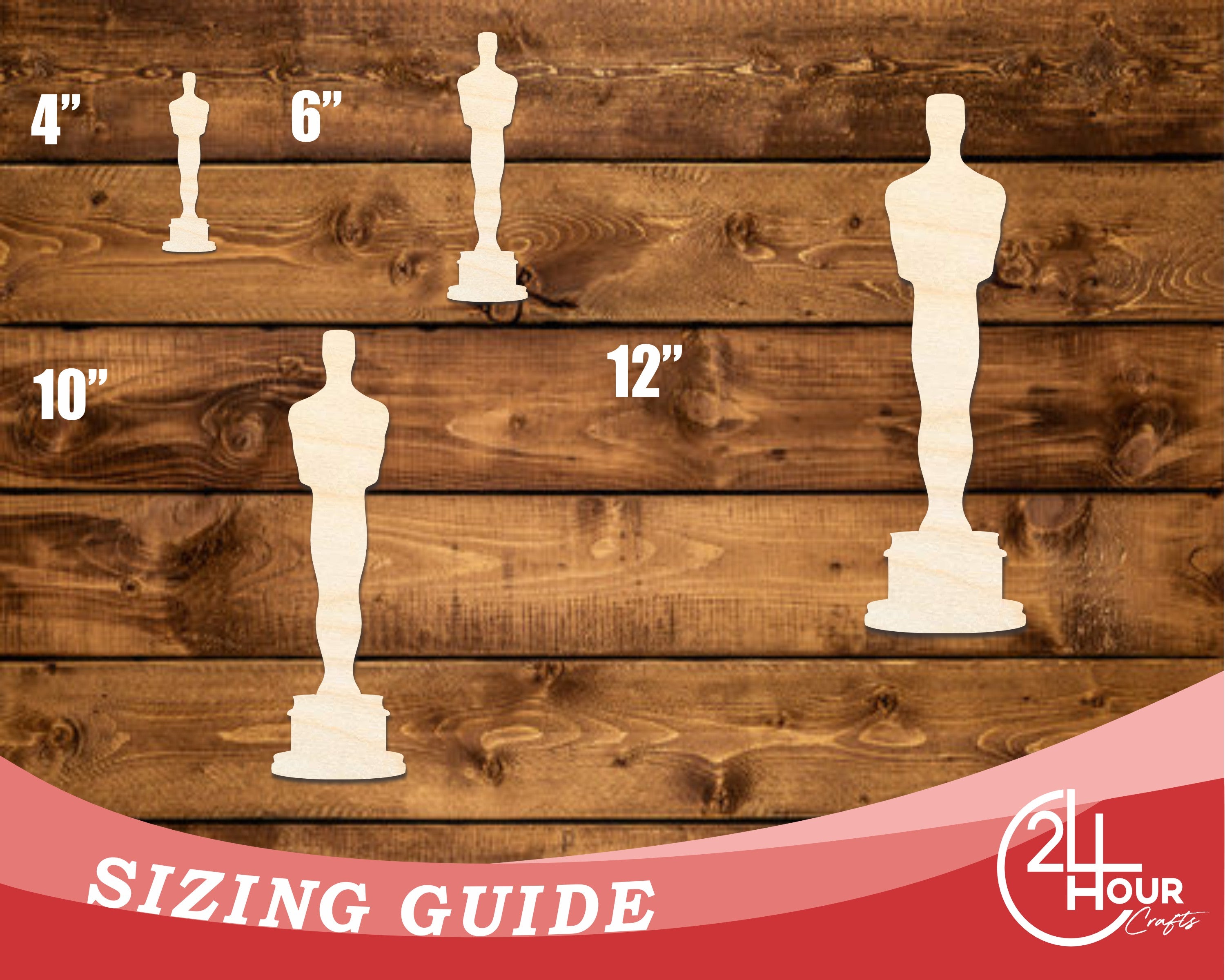 DIY Unfinished Baltic Birch Wood Movie Award Shape Cutouts up to 46 Inches