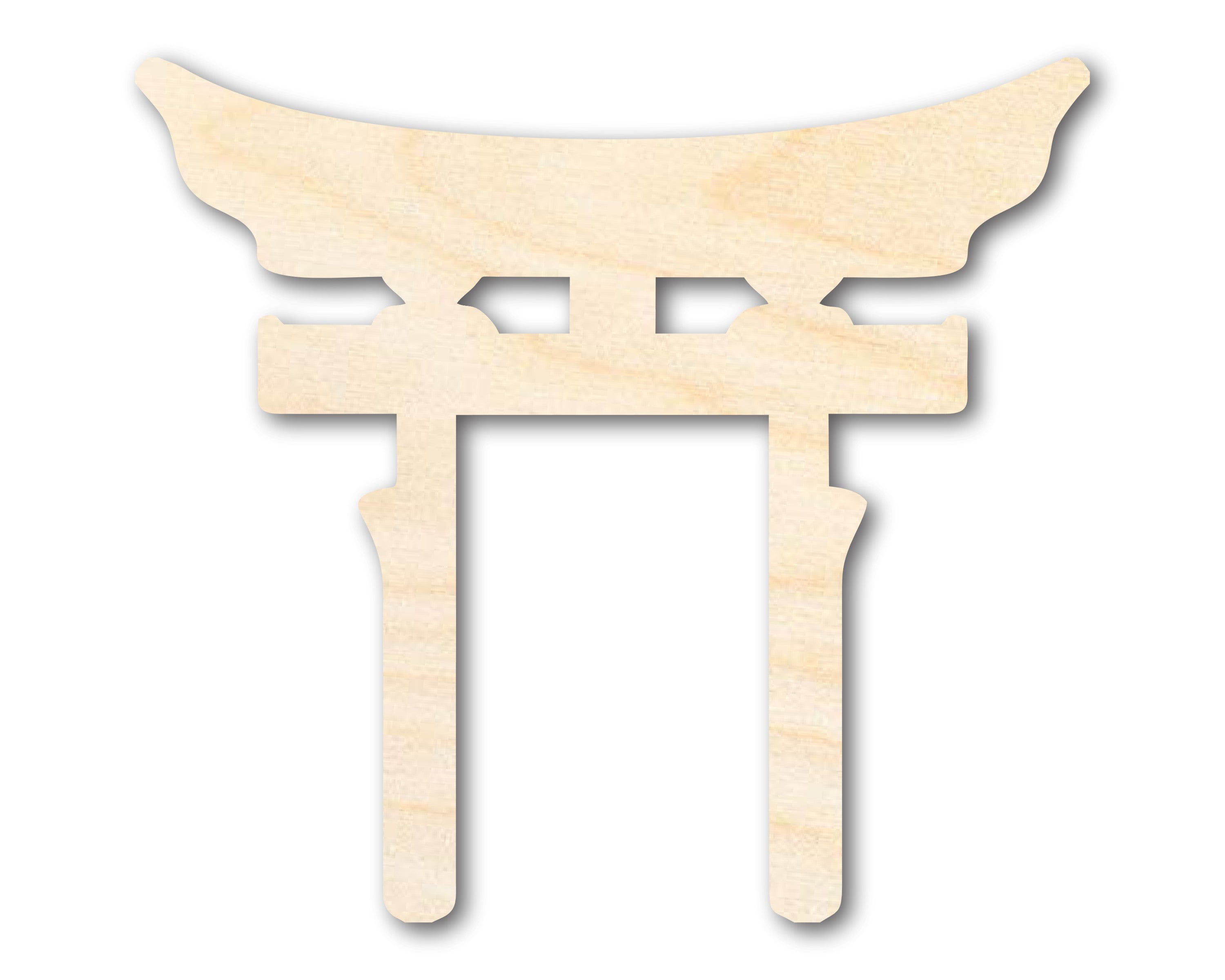 Unfinished DIY Craft Cutout in Wood Shinto Symbol Shape | Up to 46 Inches for Do - It - Yourself Projects