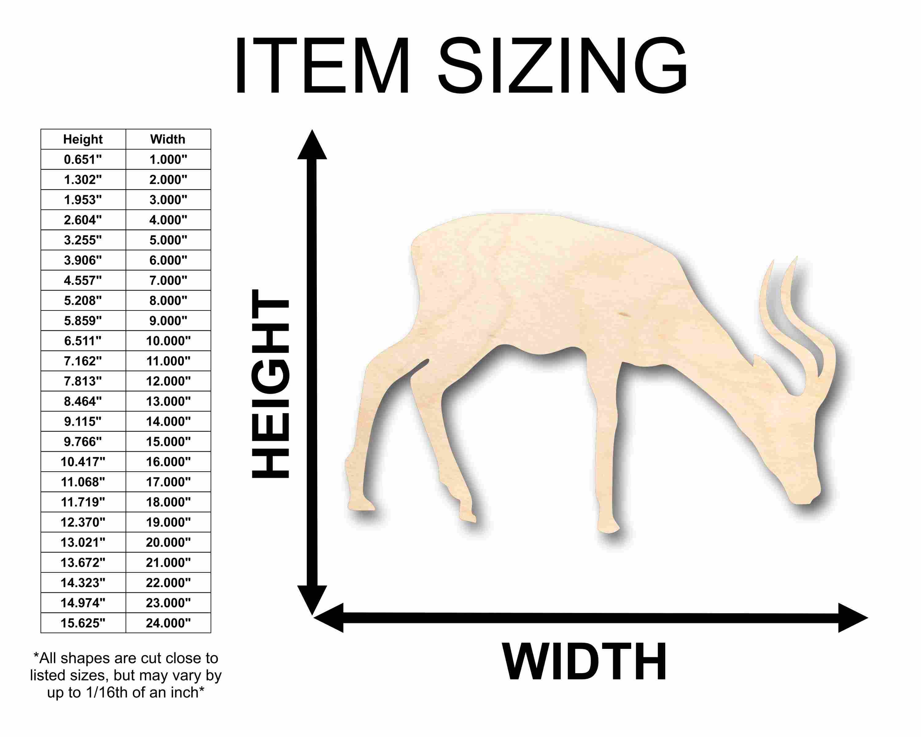 Unfinished Wood DIY Antelope Silhouette Craft Supplies - Suitable for up to 46 DIY Projects
