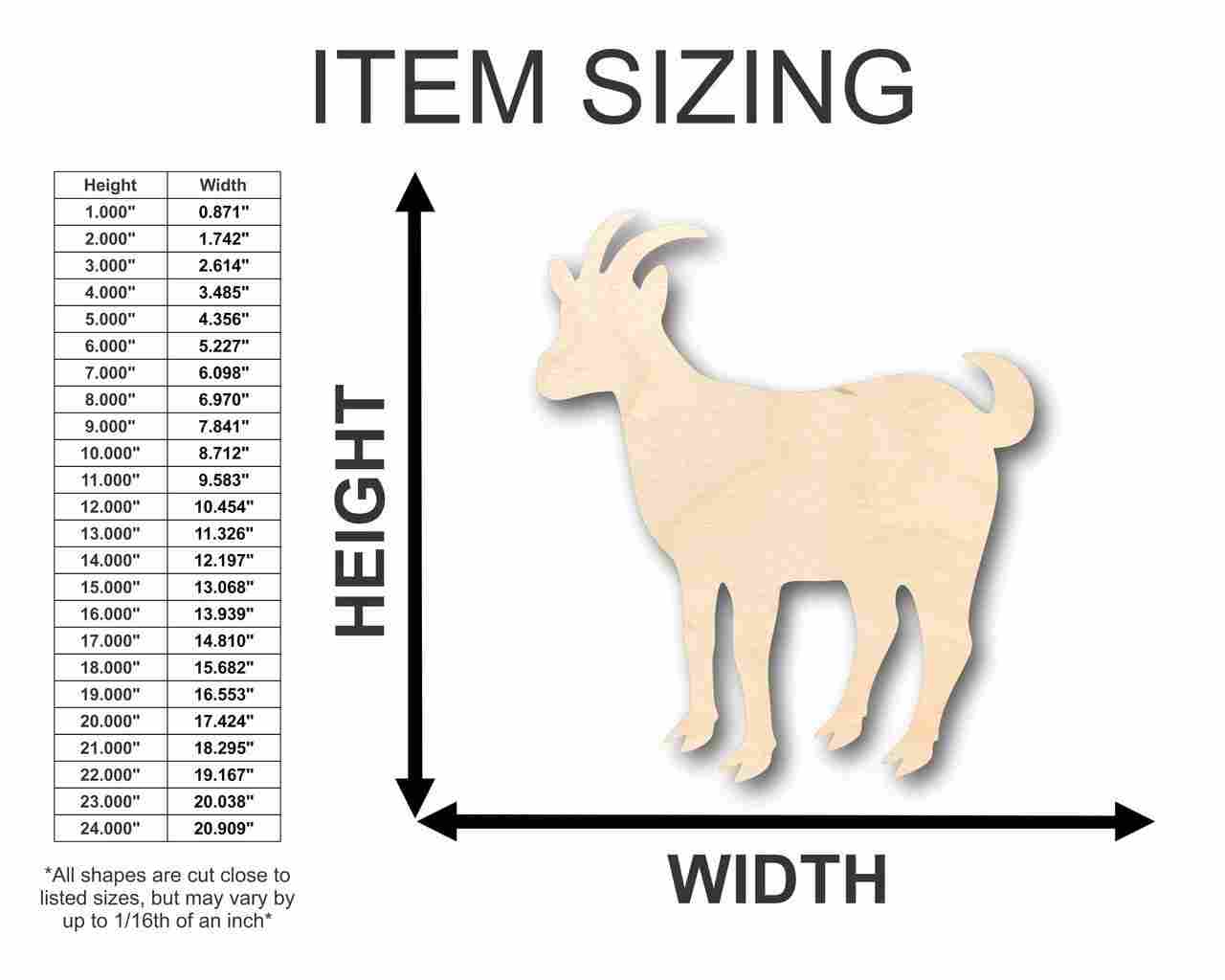 DIY Unfinished Wood Goat Shape Farm Animal Craft up to 46 Inches