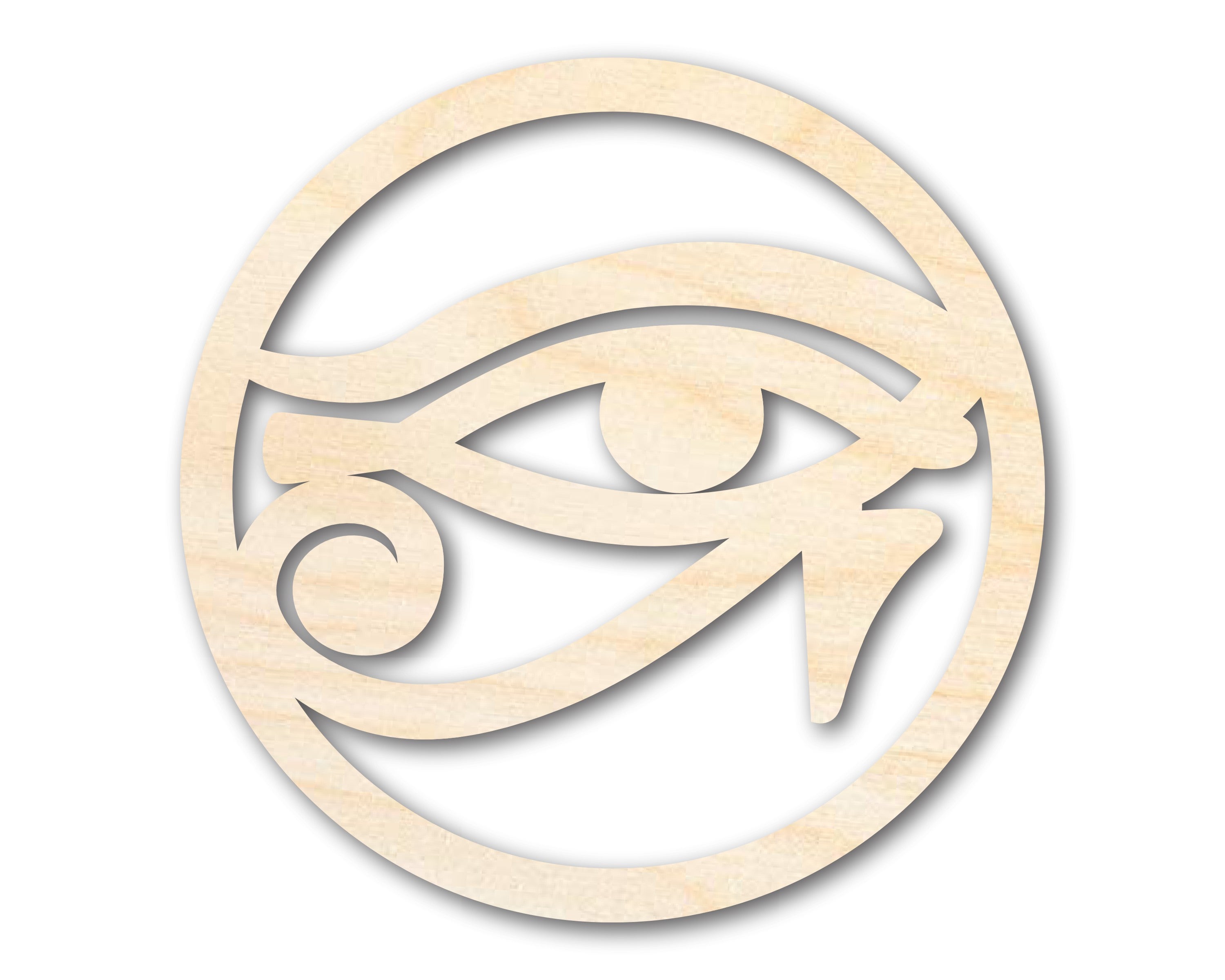 Unfinished Wood Egyptian Eye of Ra Shape Hieroglyph Silhouette Craft Cutout for Up to 46 DIY Projects
