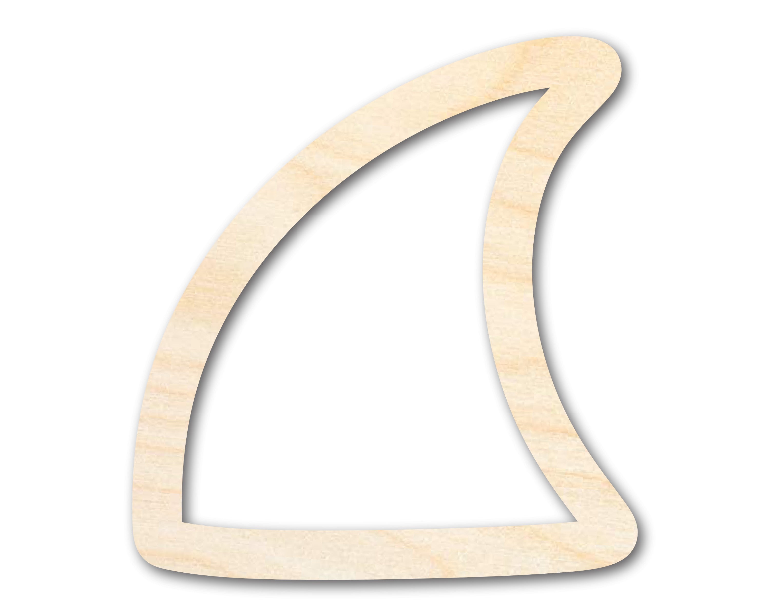 DIY Unfinished Baltic Birch Shark Fin Outline Cutout, Up to 46 Inches