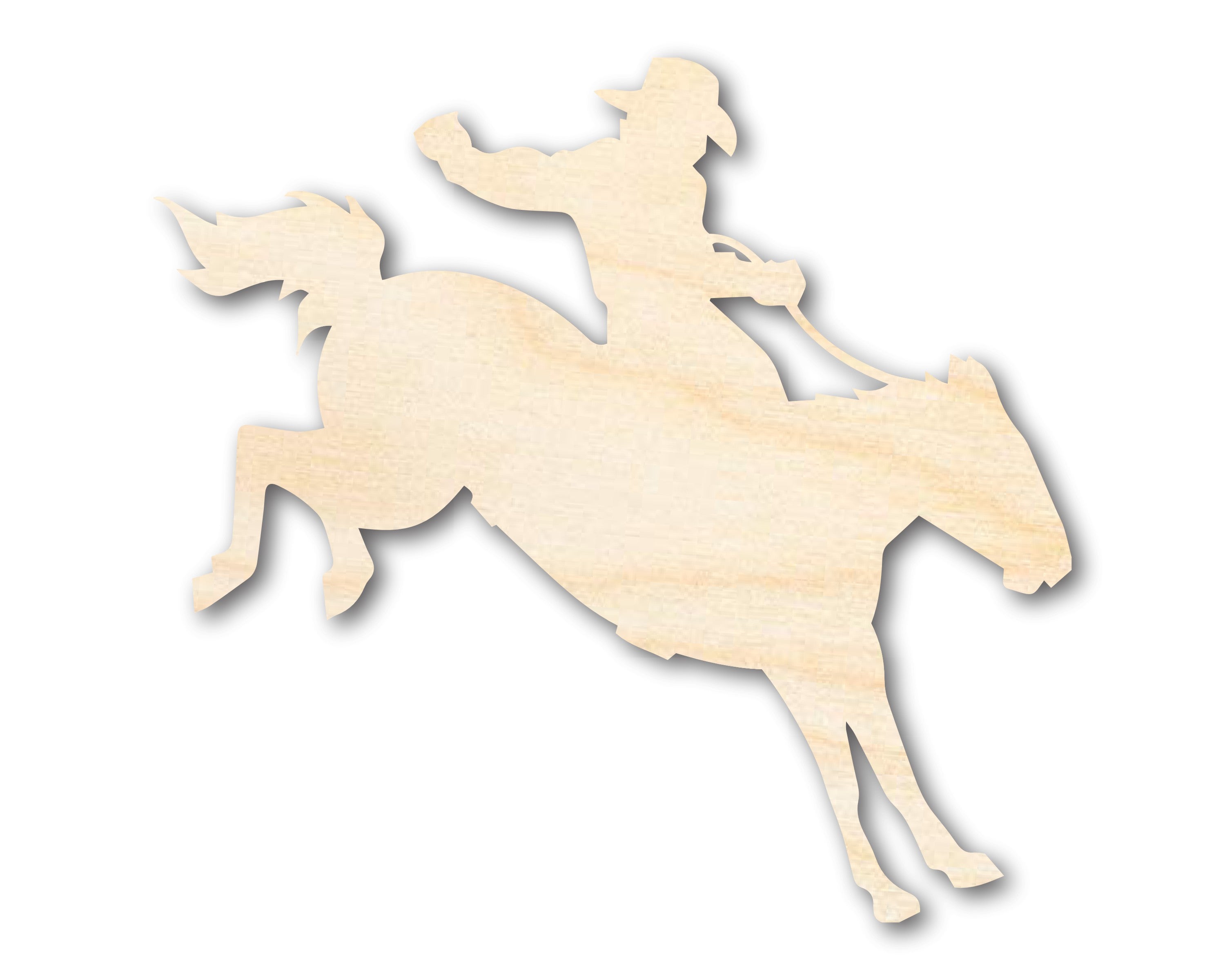 Unfinished DIY Craft Cutout in the Shape of a Rodeo Cowboy | Up to 46 Inches for Your DIY Projects