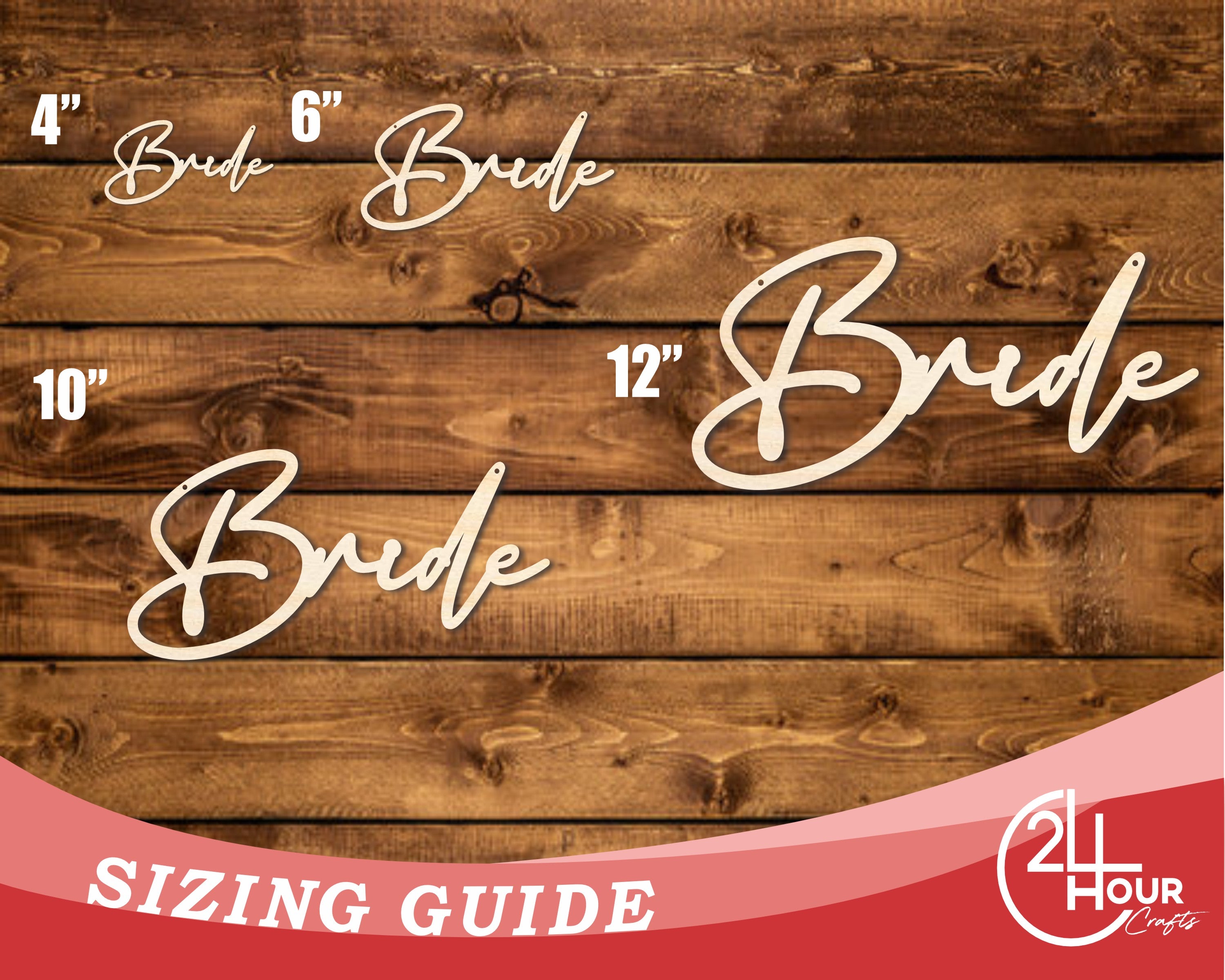 Unfinished Baltic Birch Wood Bride Chair Sign DIY Craft Cutout with Sizes Up to 46 Inches