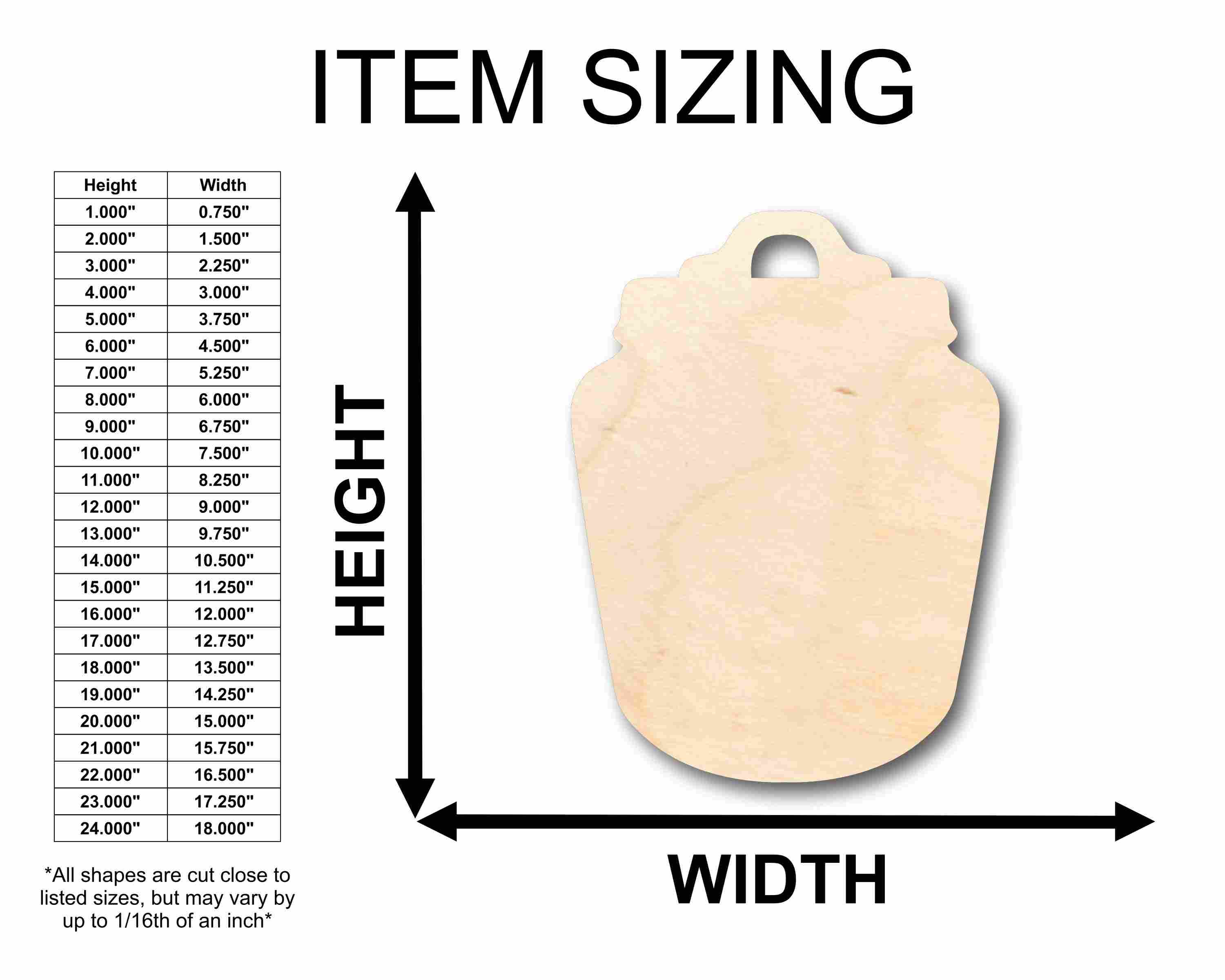 Unfinished Wood Pot Silhouette for Up to 46 DIY Craft Projects