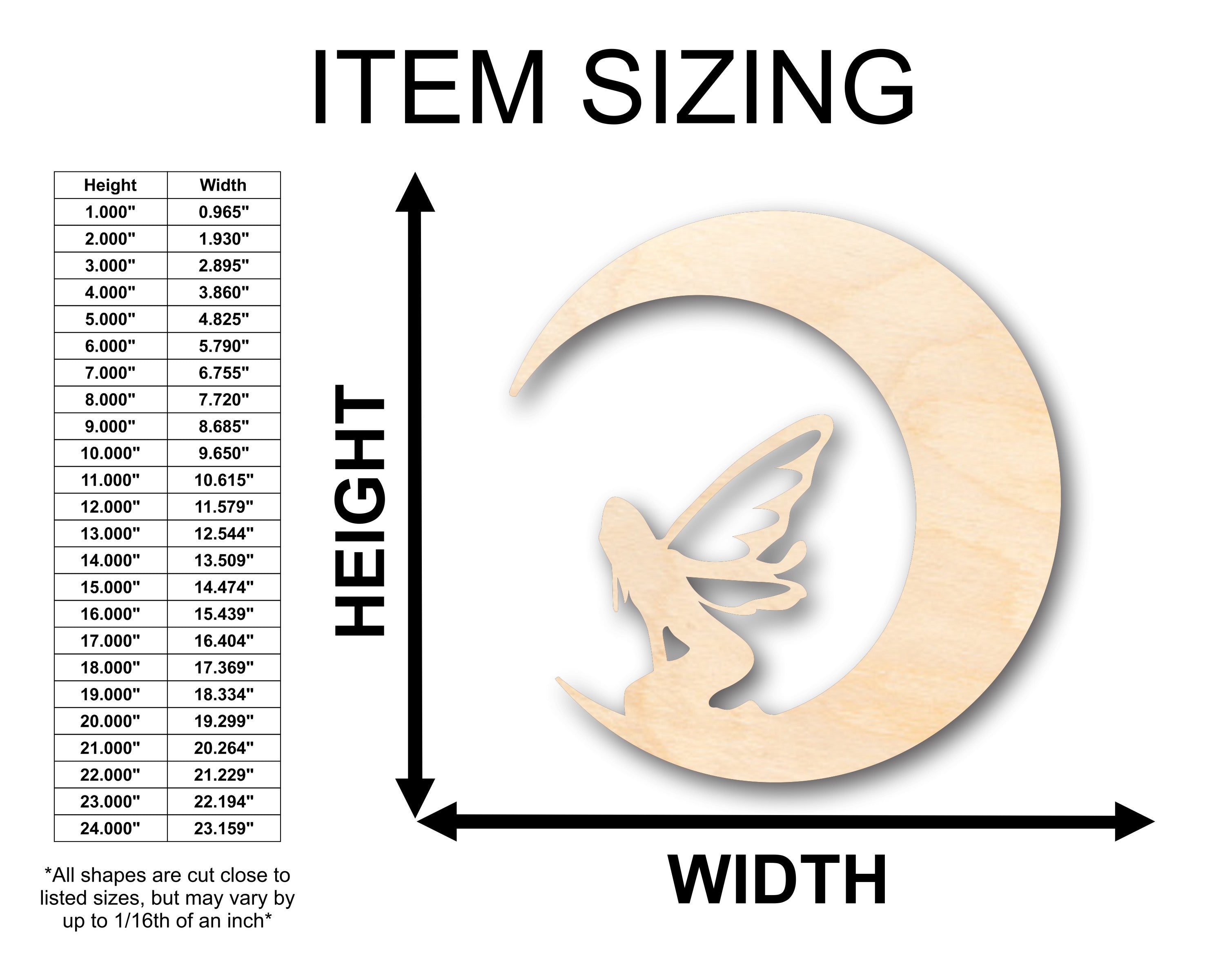 Unfinished DIY Wood Moon Fairy Shape Craft Items - Up to 46 Pieces for Creative Projects