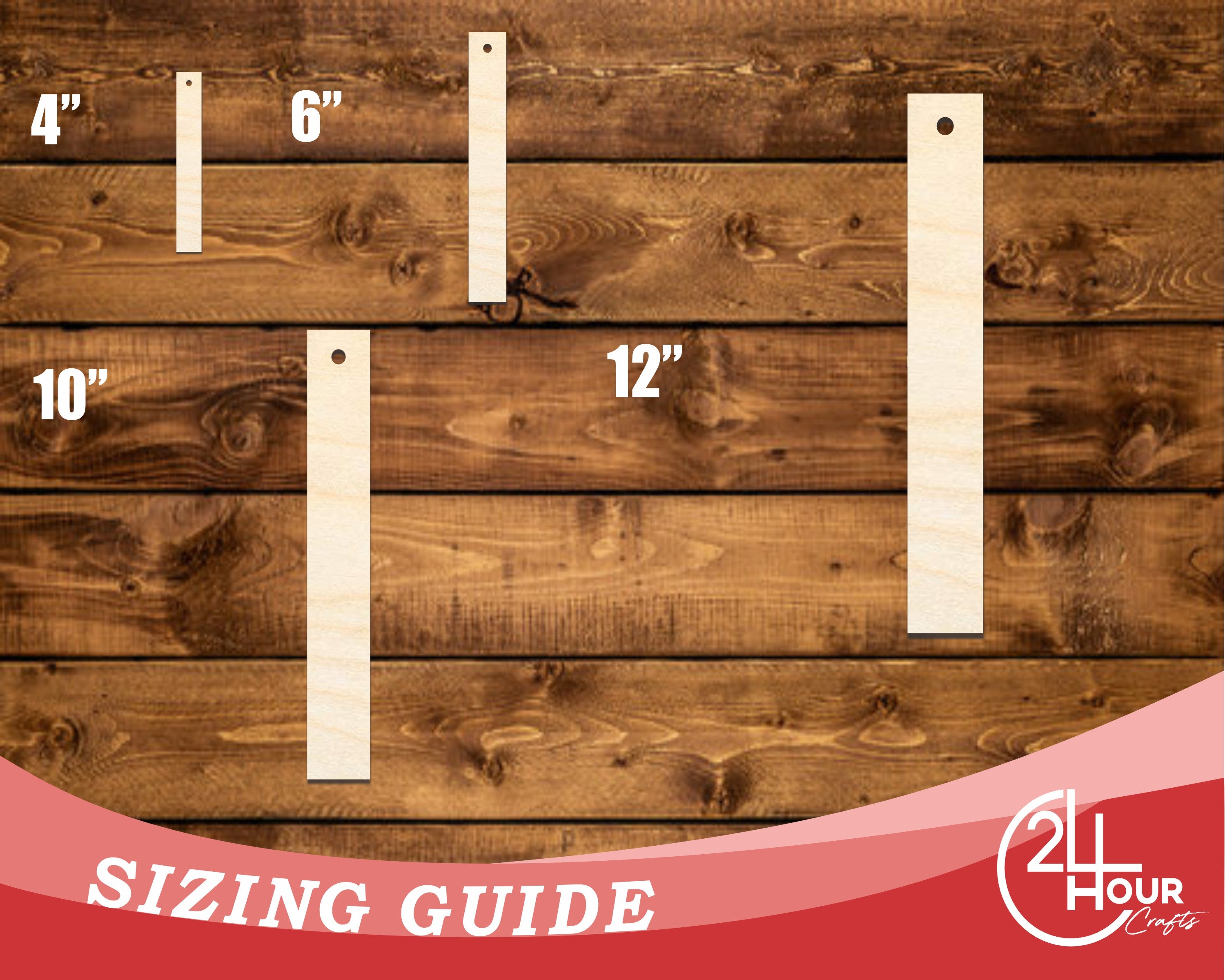 Unfinished DIY Craft Cutout in Narrow Bookmark Shape - Up to 12 Pieces for Your DIY Projects