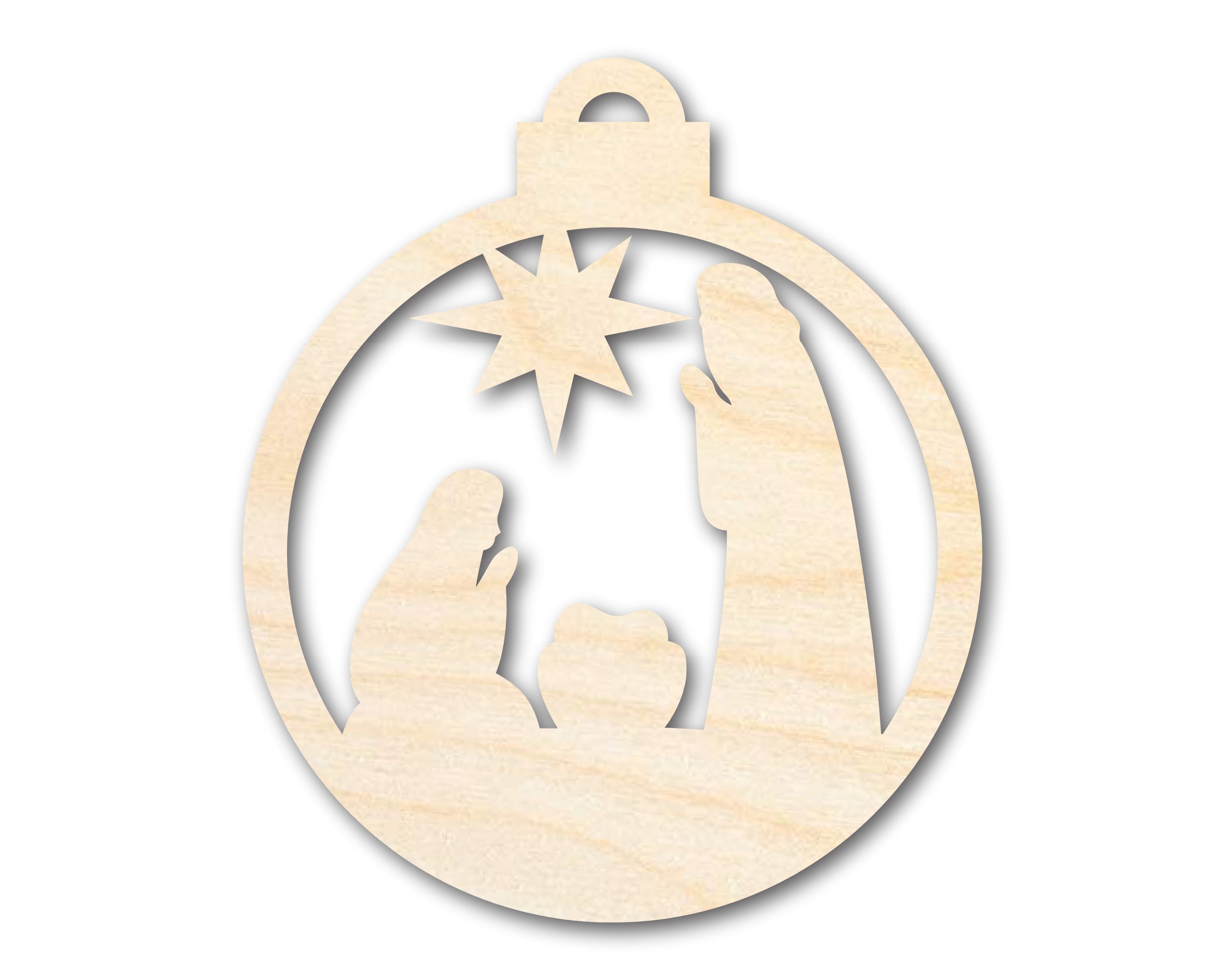 Unfinished Wood Christmas Bethlehem Nativity Ornament Shape Ideal for DIY Crafts up to 46 Different Projects