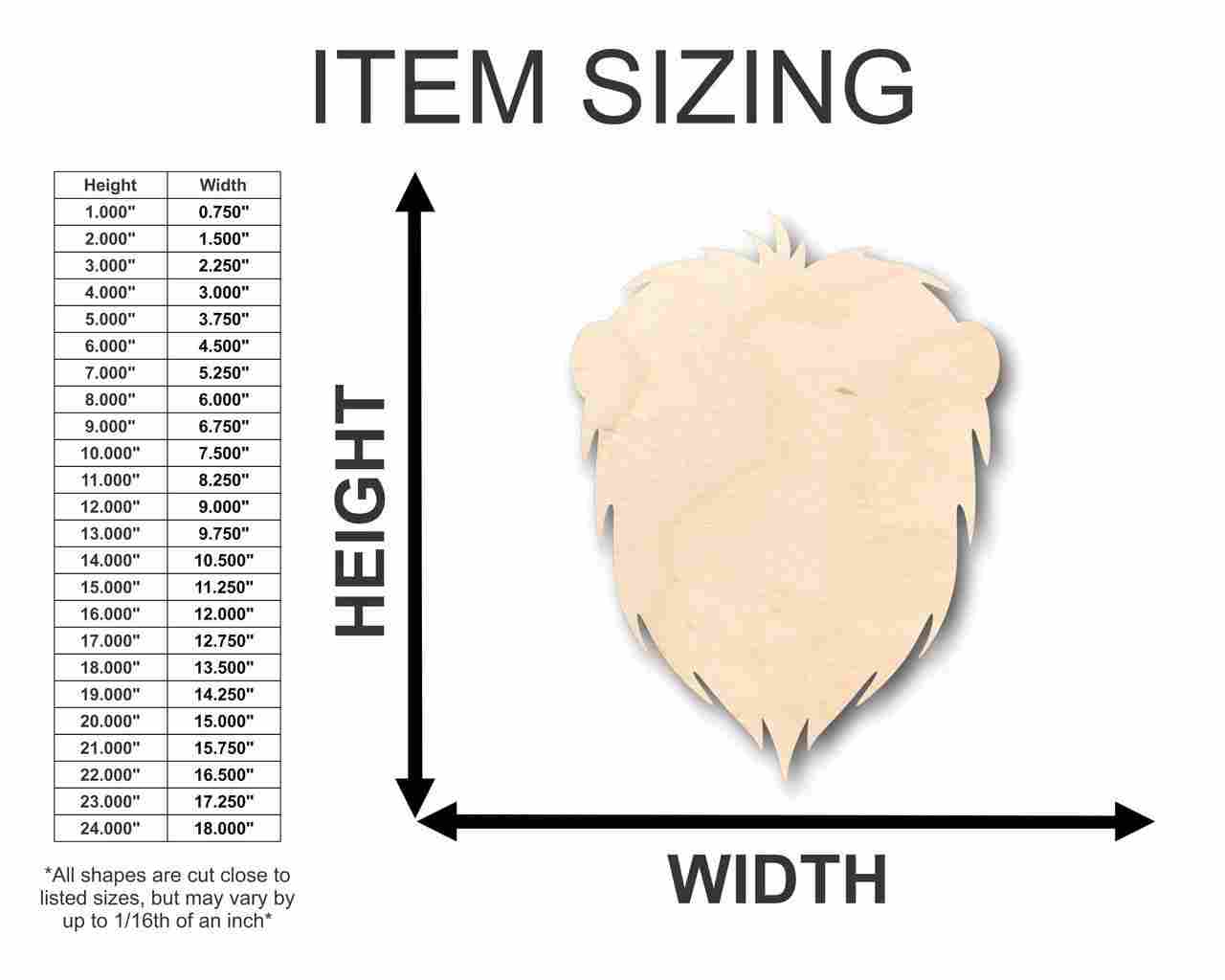 Unfinished Baltic Birch Wood Lion Head Shape - Ideal for Animal and Wildlife Crafts, Up to 24 Inches for 46+ DIY Projects