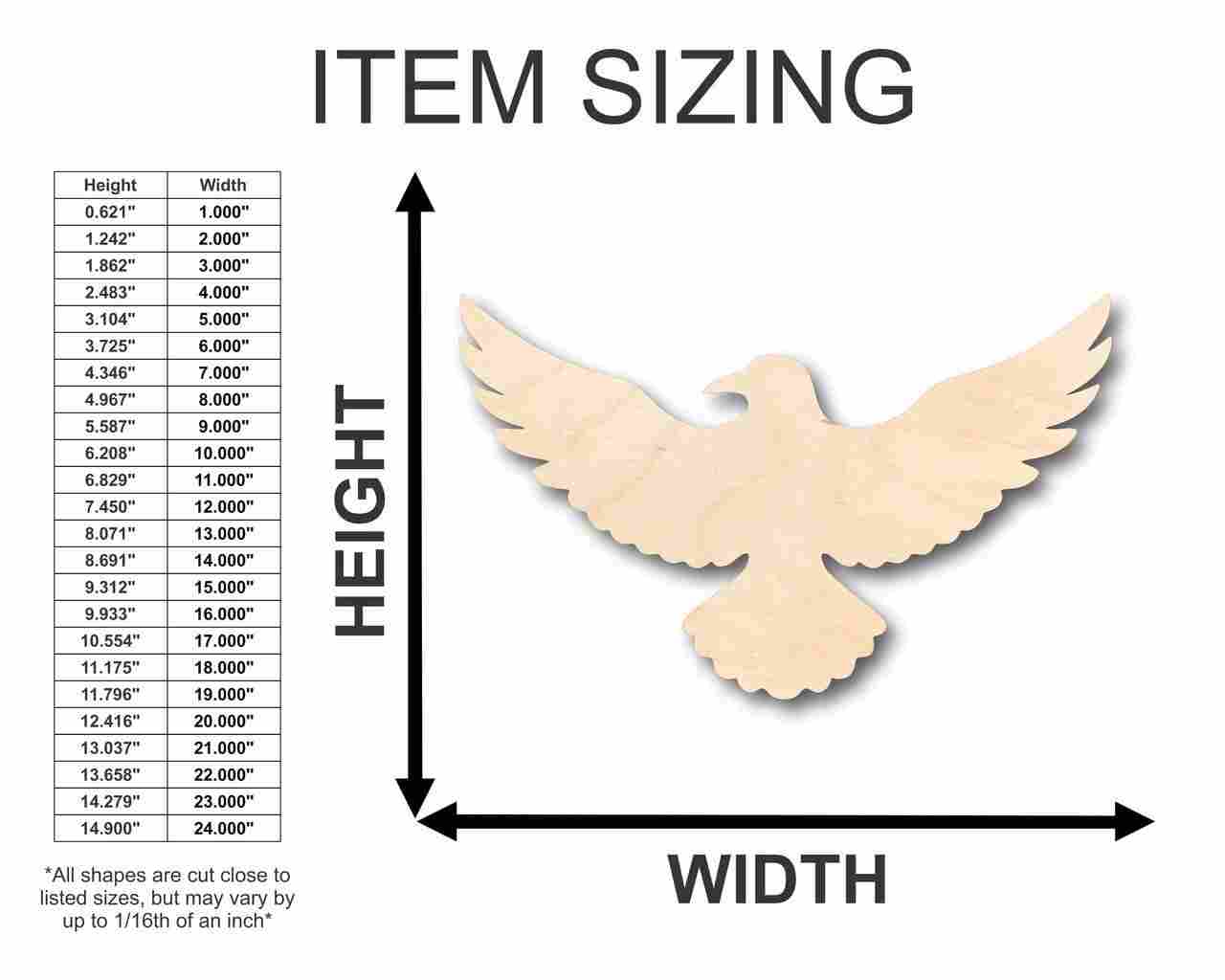 Unfinished Baltic Birch Wood Flying Raven Shape for Up to 46 DIY Crafts