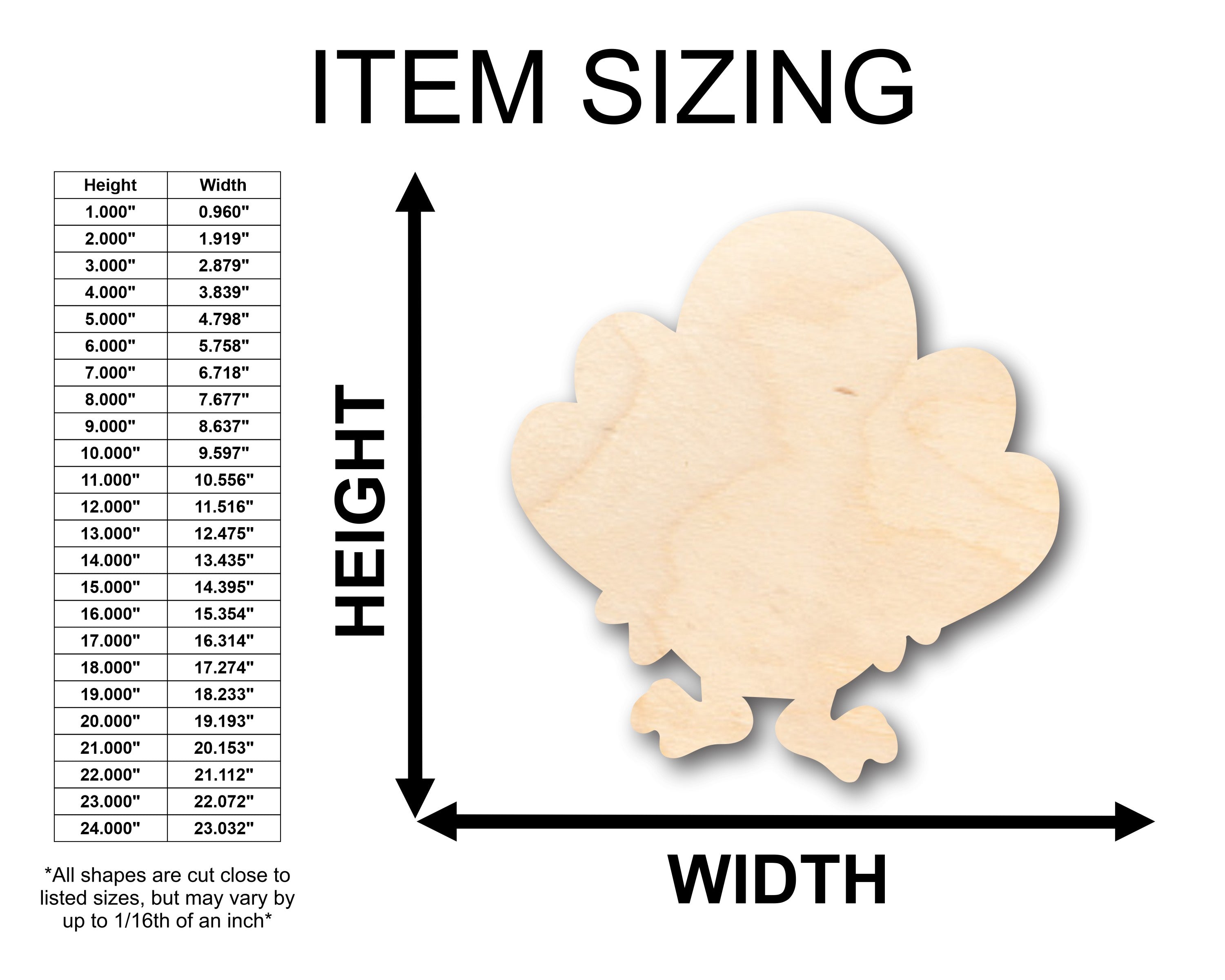 DIY Unfinished Wood Cute Turkey Shapes - Up to 46 for Crafting