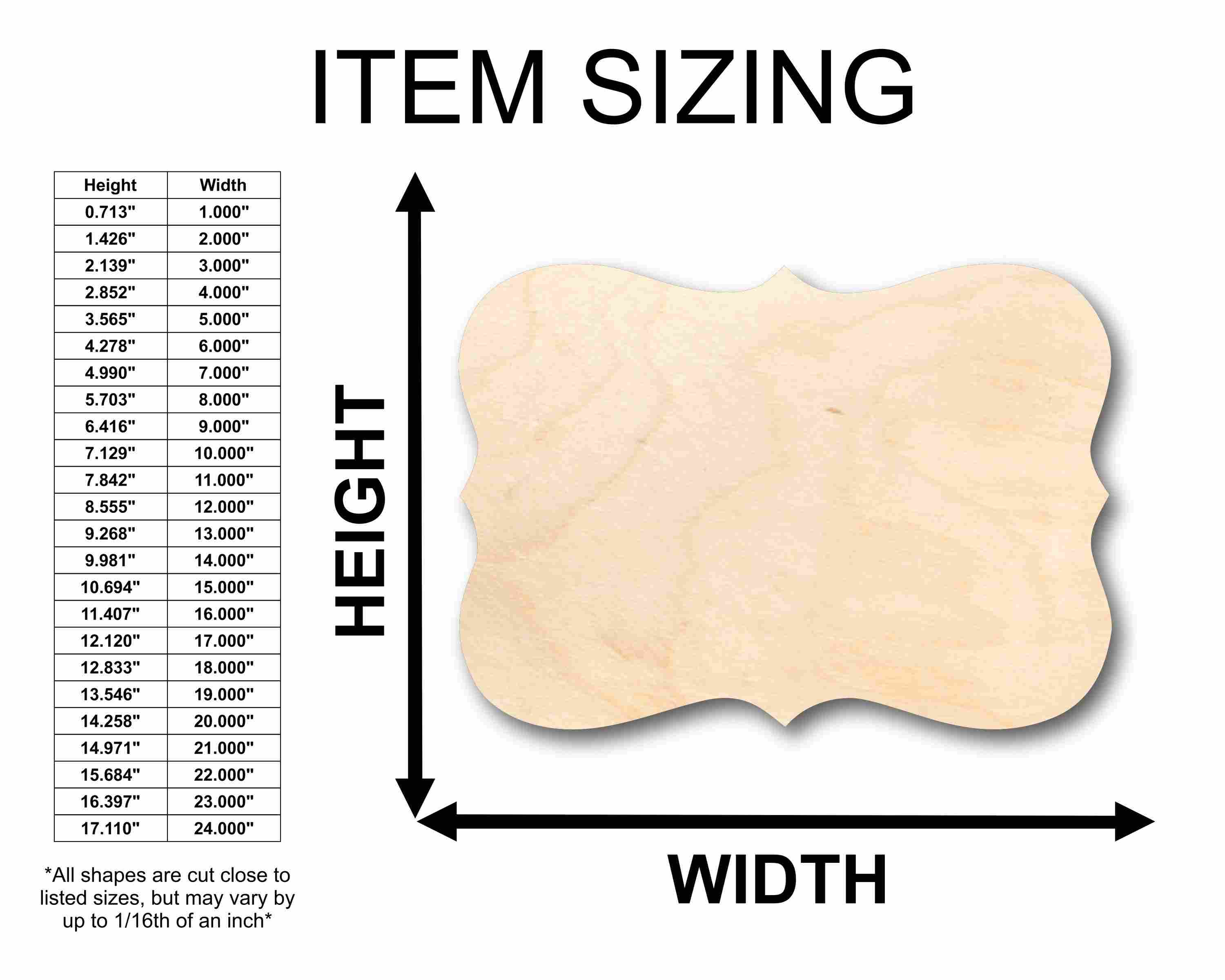 DIY Unfinished Fancy Wood Award Craft Plaque Silhouette - Up to 46