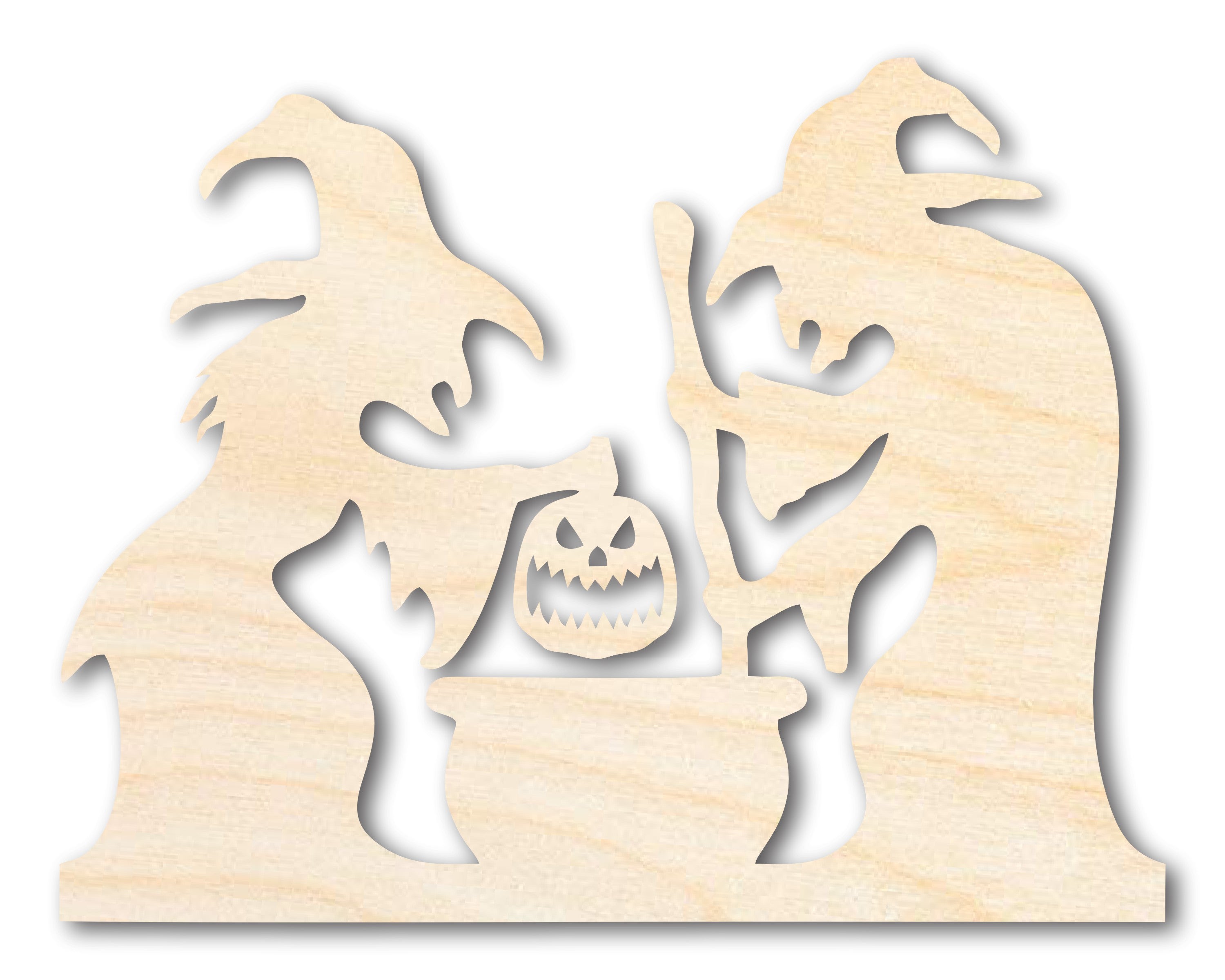 Unfinished Baltic Birch Wood Witches Brewing Scene Craft Shape - Sizes up to 46 Inches