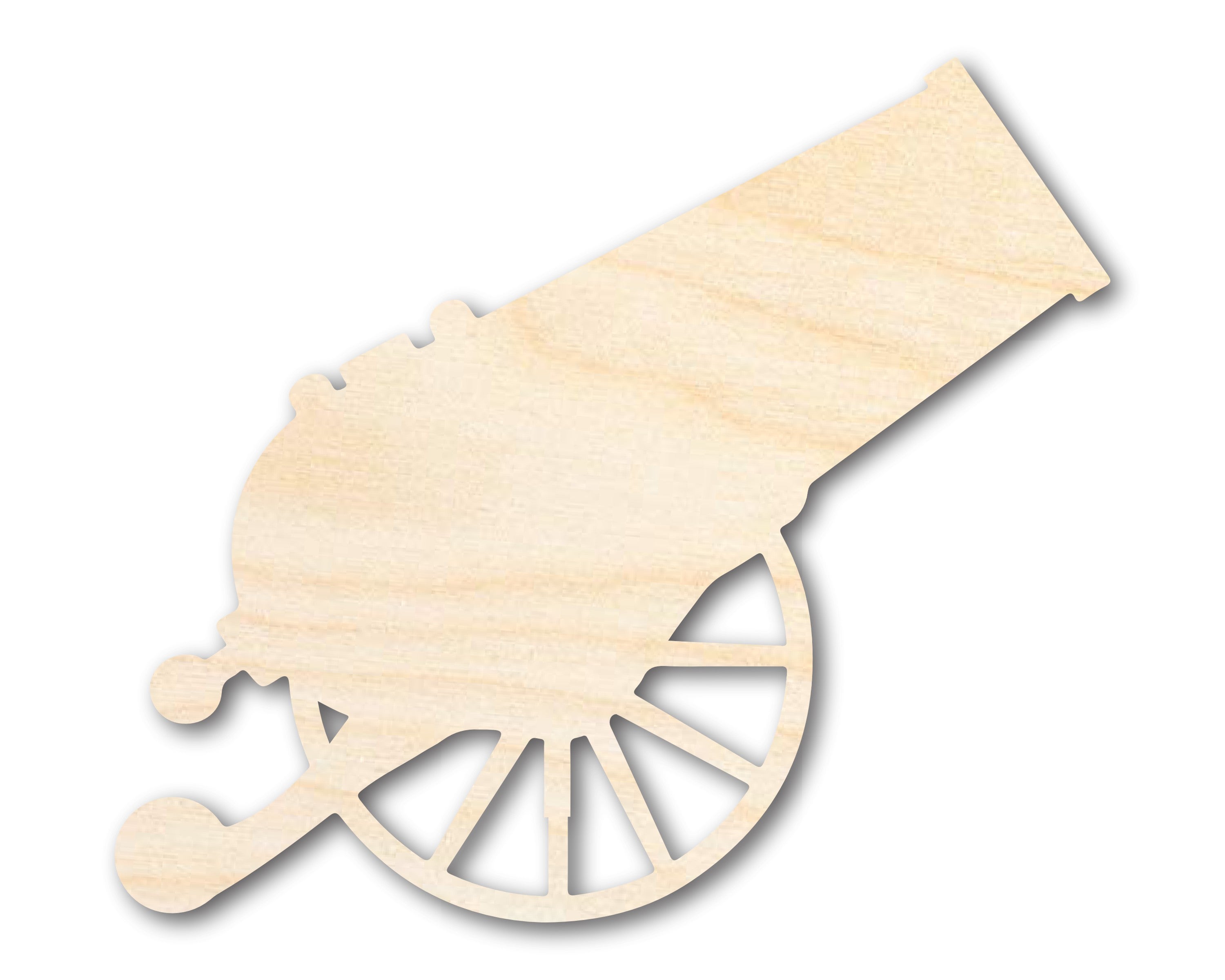 Unfinished Baltic Birch Cannon Shape DIY Craft Cutout - Up to 46 Inches