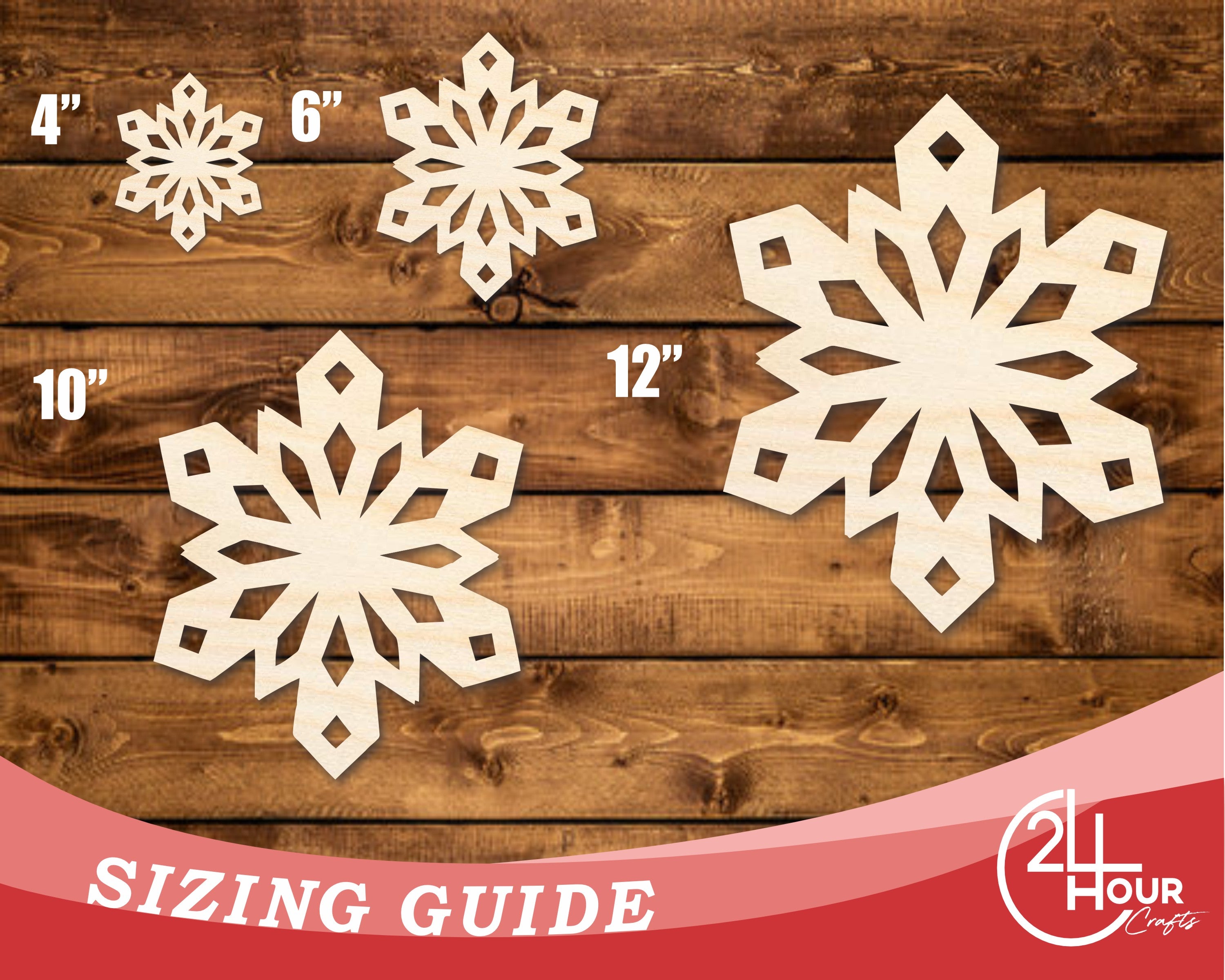 DIY Unfinished Baltic Birch Wood Snowflake Origami Shape - Up to 46 Inches for 46 DIY Projects