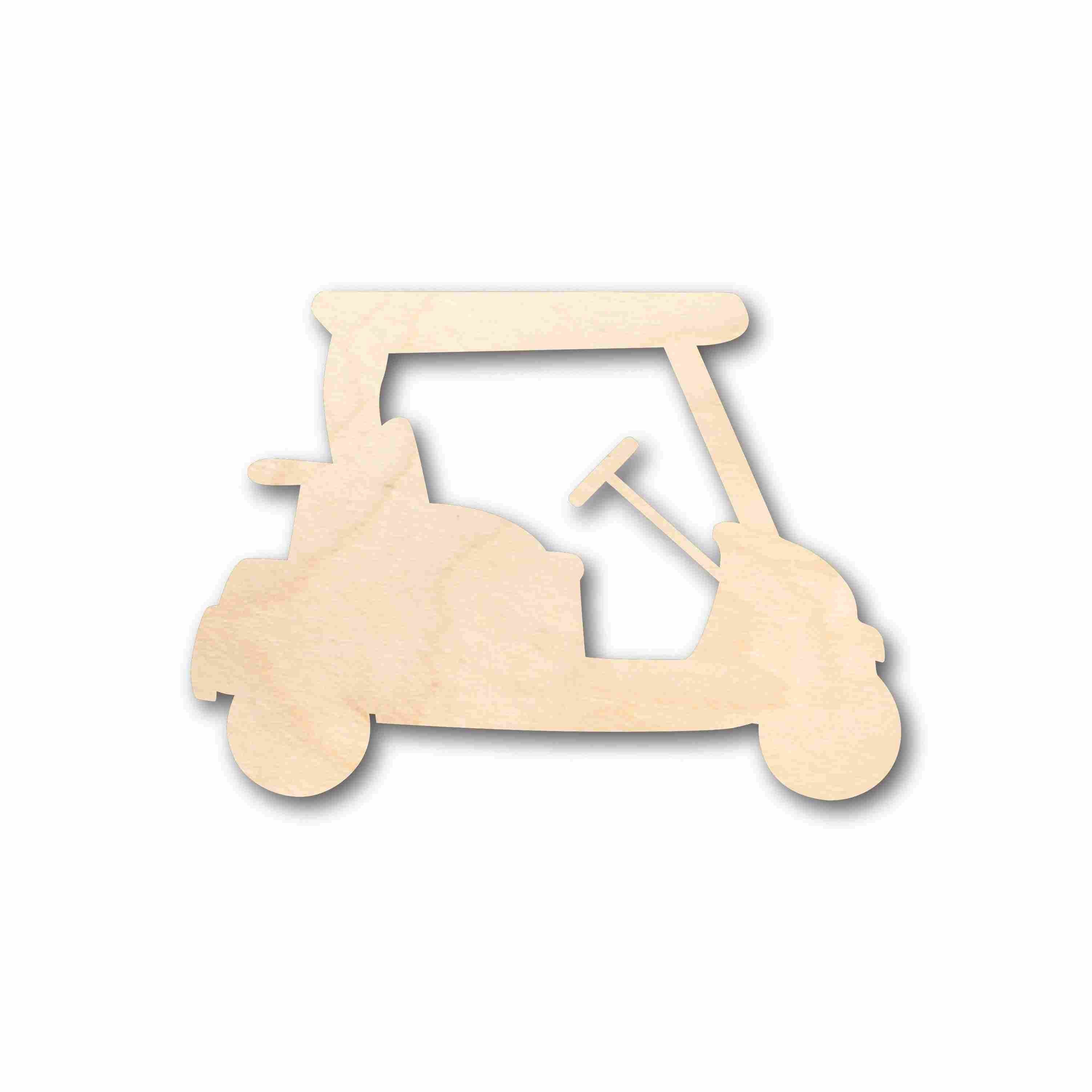 DIY Unfinished Baltic Birch Wood Golf Cart Silhouette - Up to 46 for Crafting