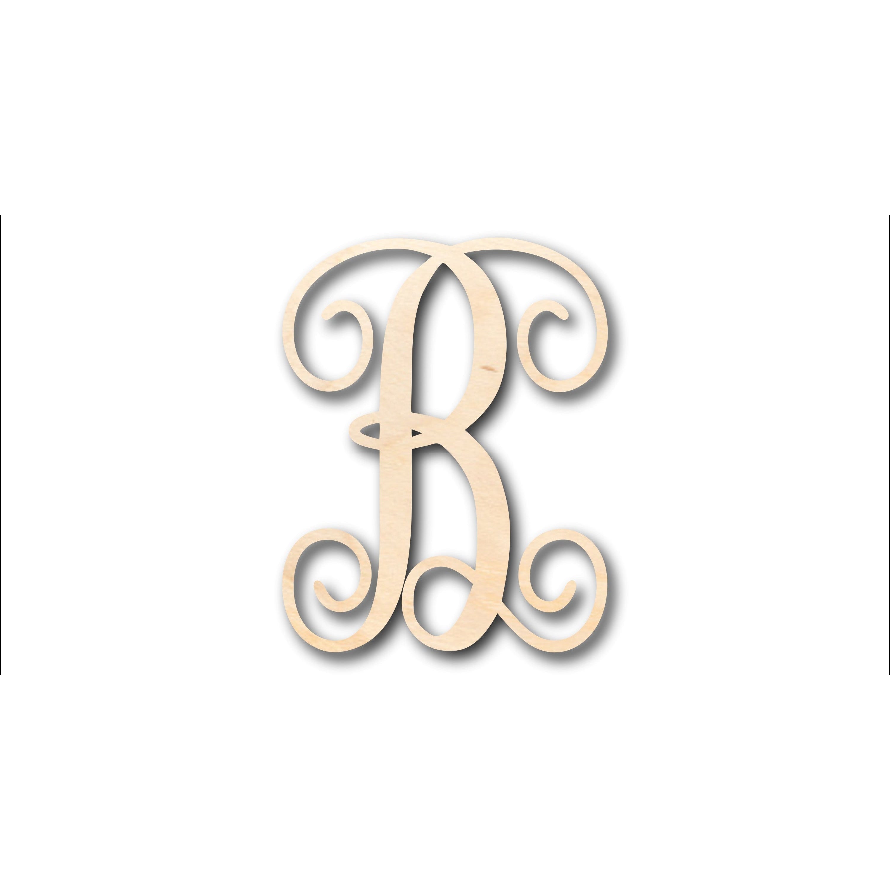 DIY Unfinished Wood Monogram B Shape for Crafts up to 46 Inches