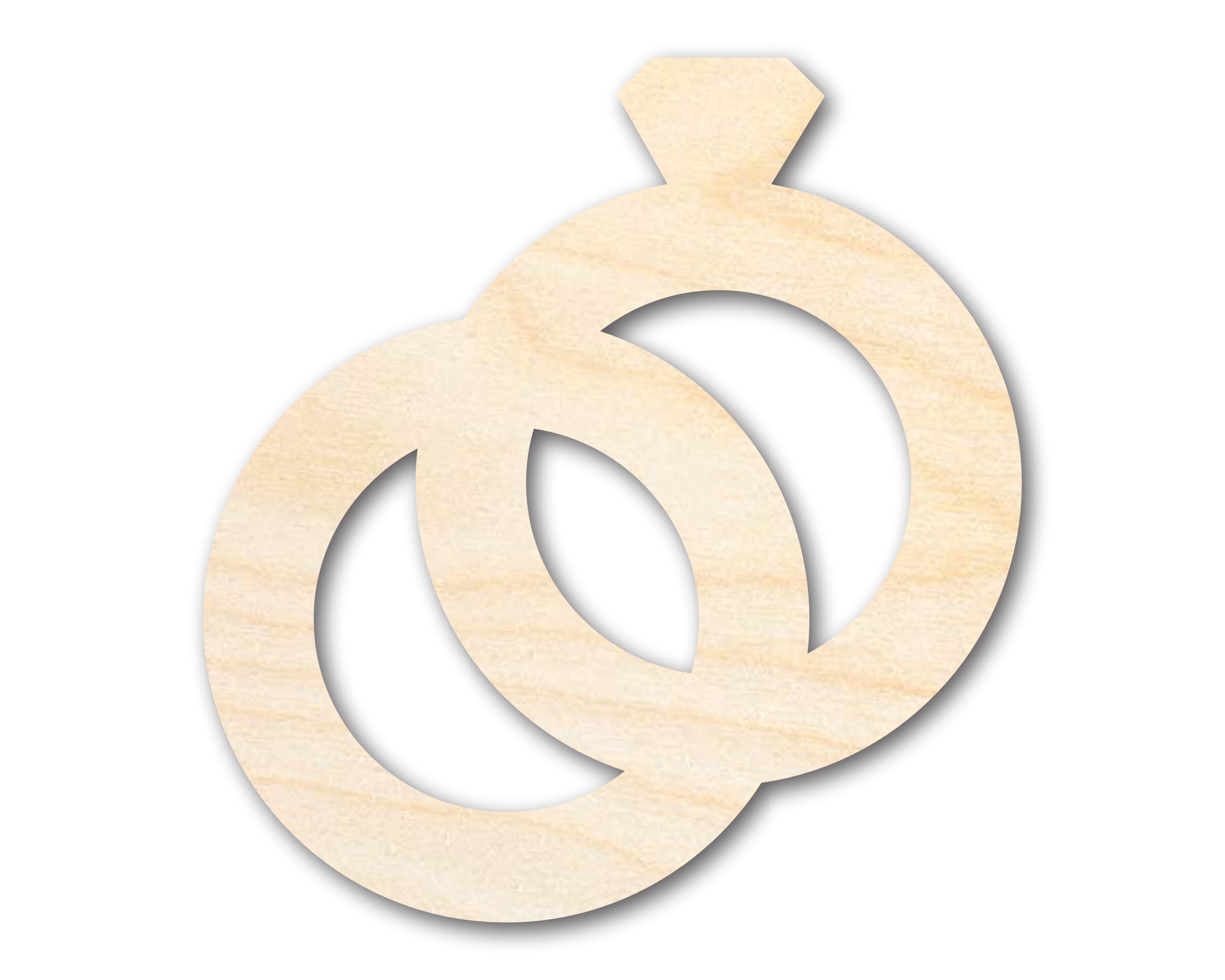 DIY Unfinished Baltic Birch Wood Wedding Rings Cutouts, Up to 46 Inches