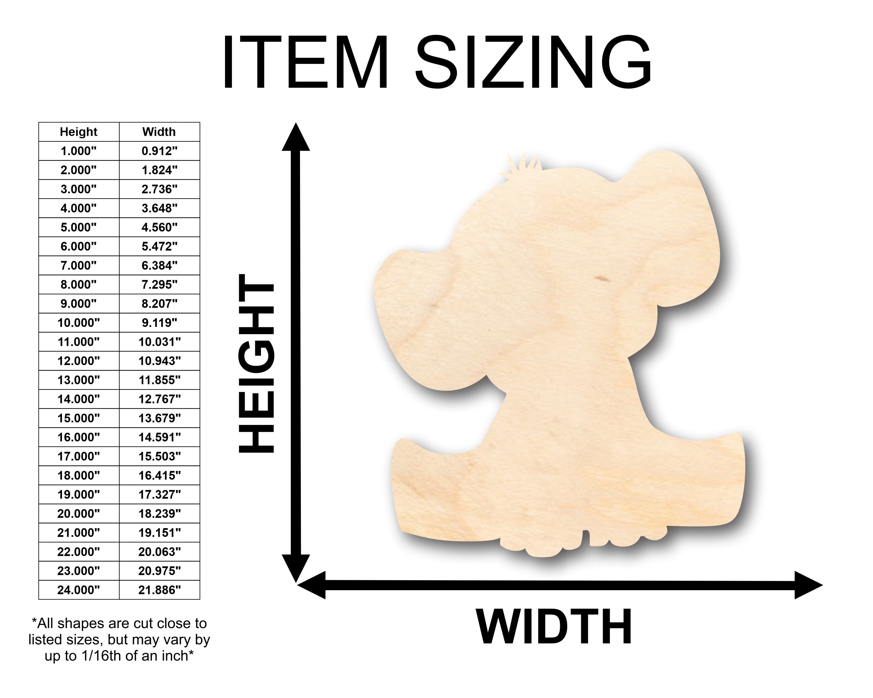 DIY Unfinished Wood Baby Elephant Shapes for Crafts (Up to 46 Pieces)