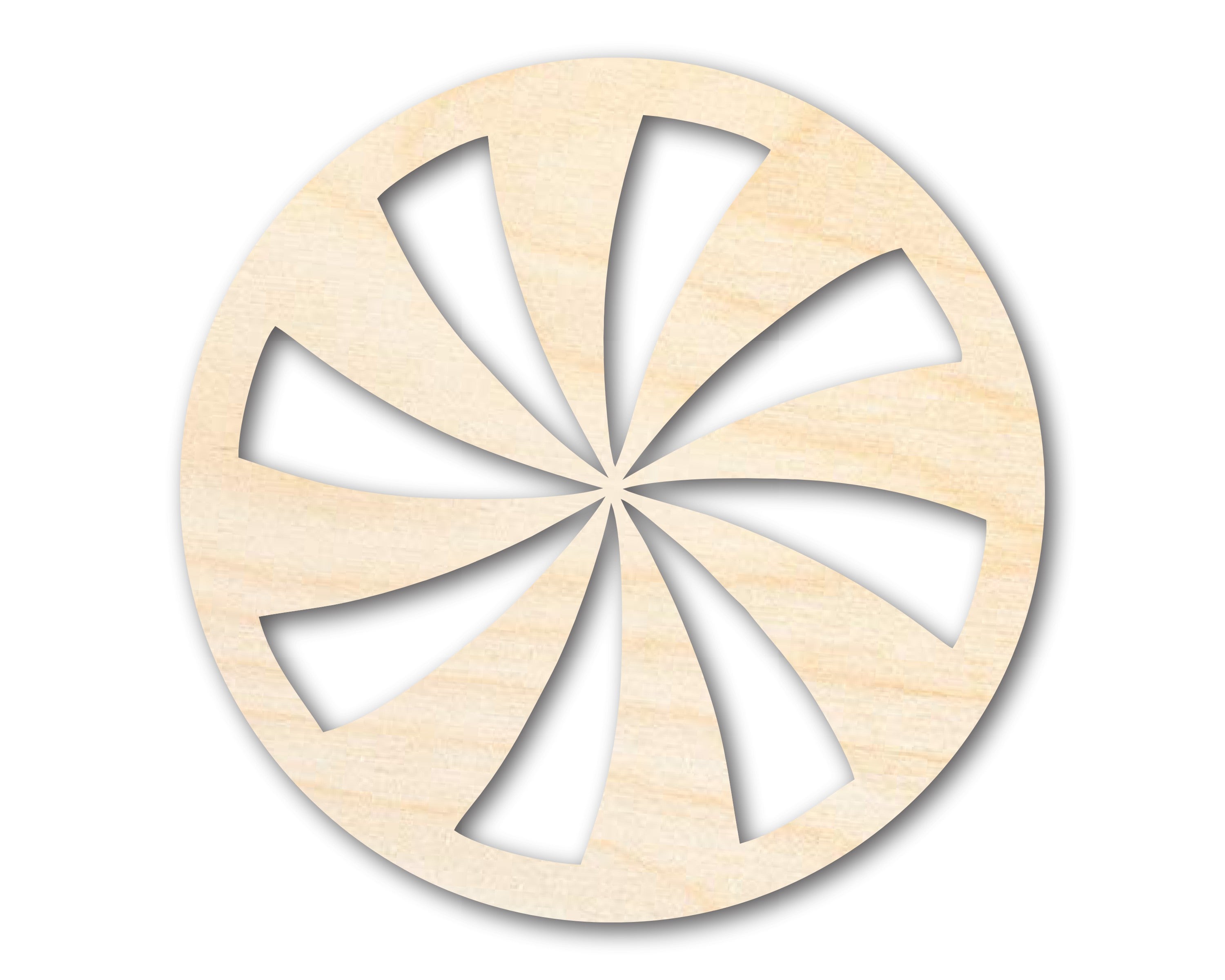 Unfinished Baltic Birch Wood Peppermint Candy Shapes - Ideal for Crafts, up to 36'