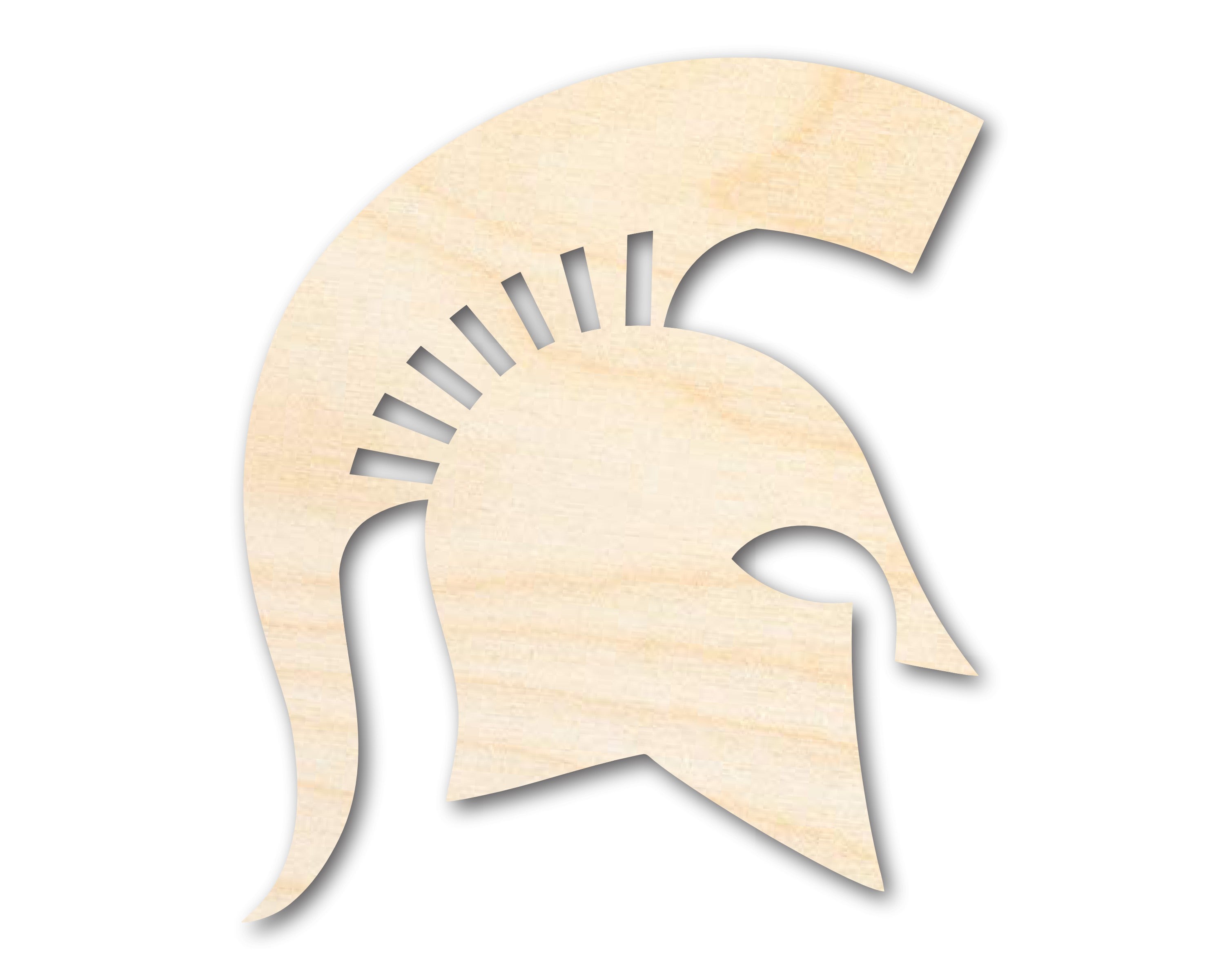 Unfinished DIY Craft Cutout of Spartan Mascot Shape, Available for up to 46 DIY Projects