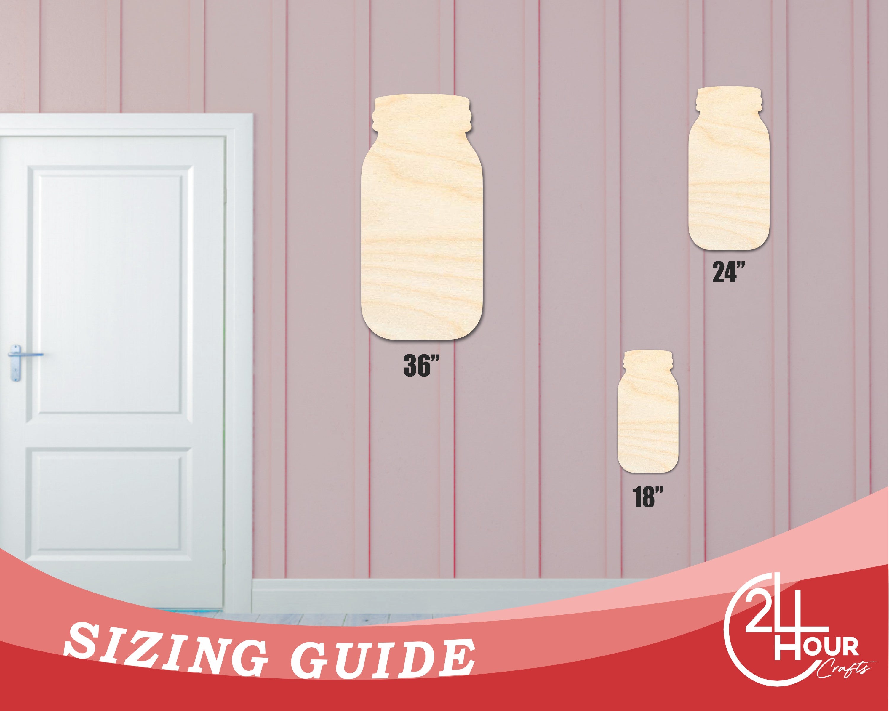 Bigger and Superior Unfinished Wood DIY Craft Cutout in Mason Jar Shape