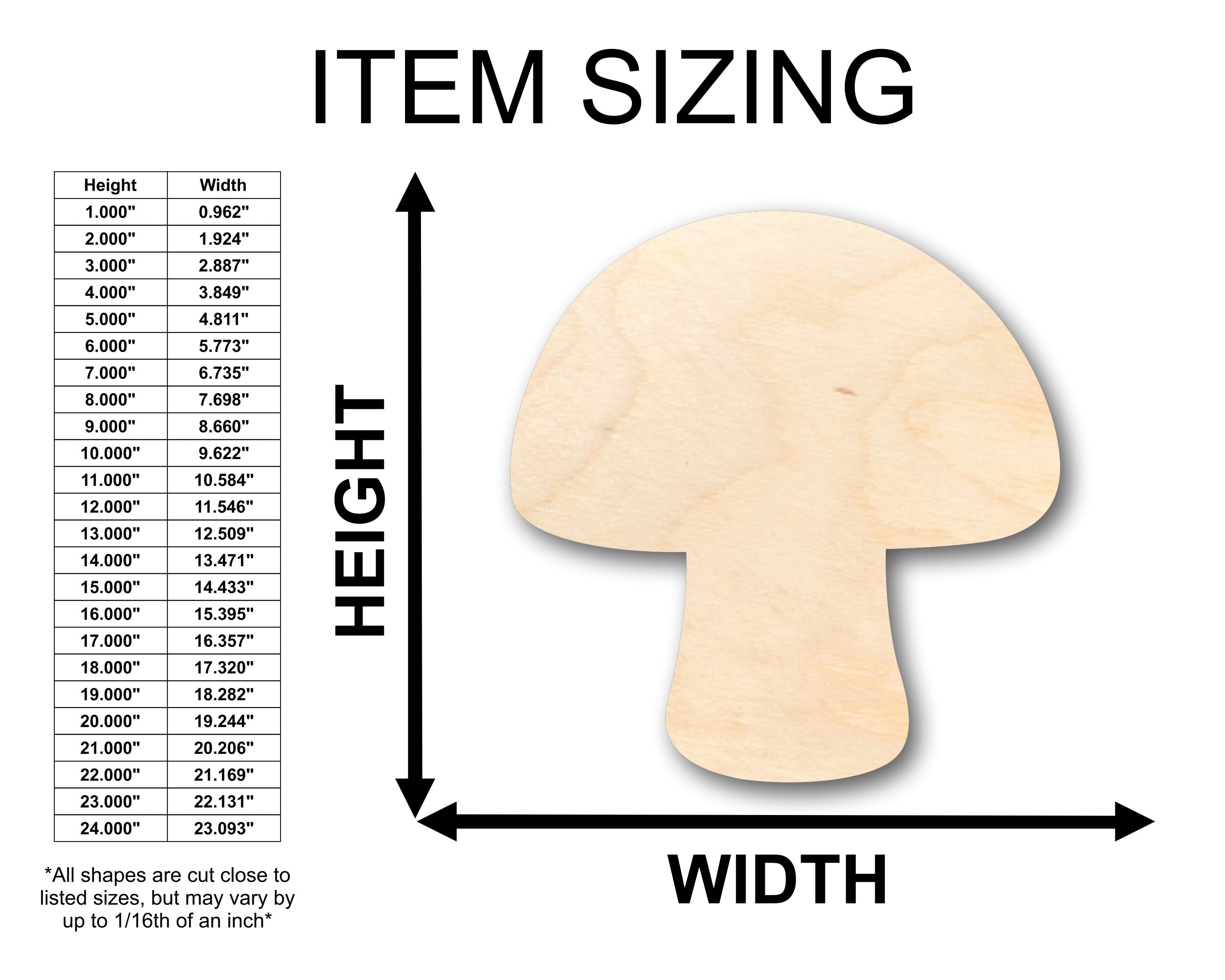 DIY Unfinished Wood Mushroom Shapes - Up to 46 Pieces for Crafts