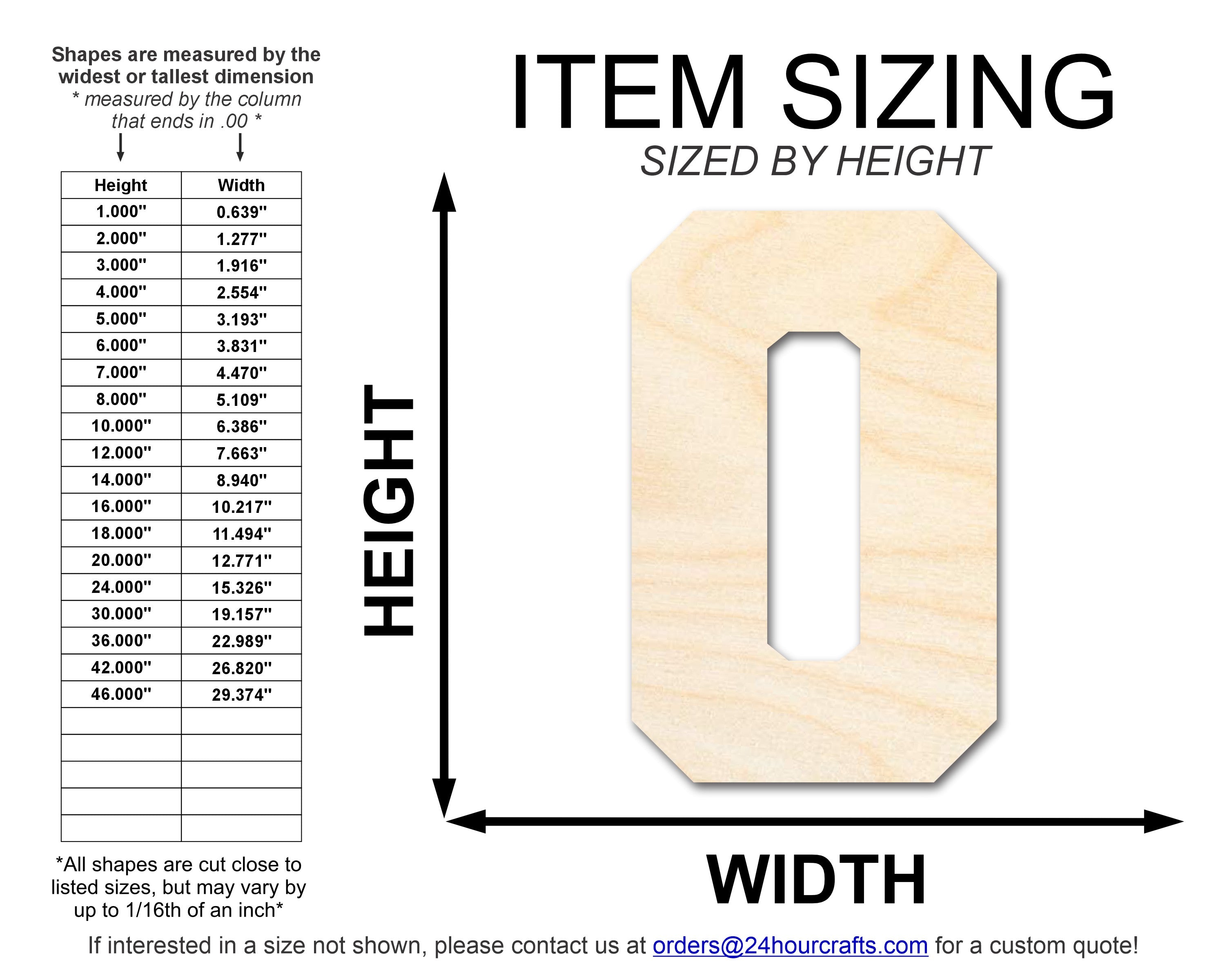 DIY Unfinished Wood Varsity Team Font - O Shape, Up to 46 Inches for Crafts