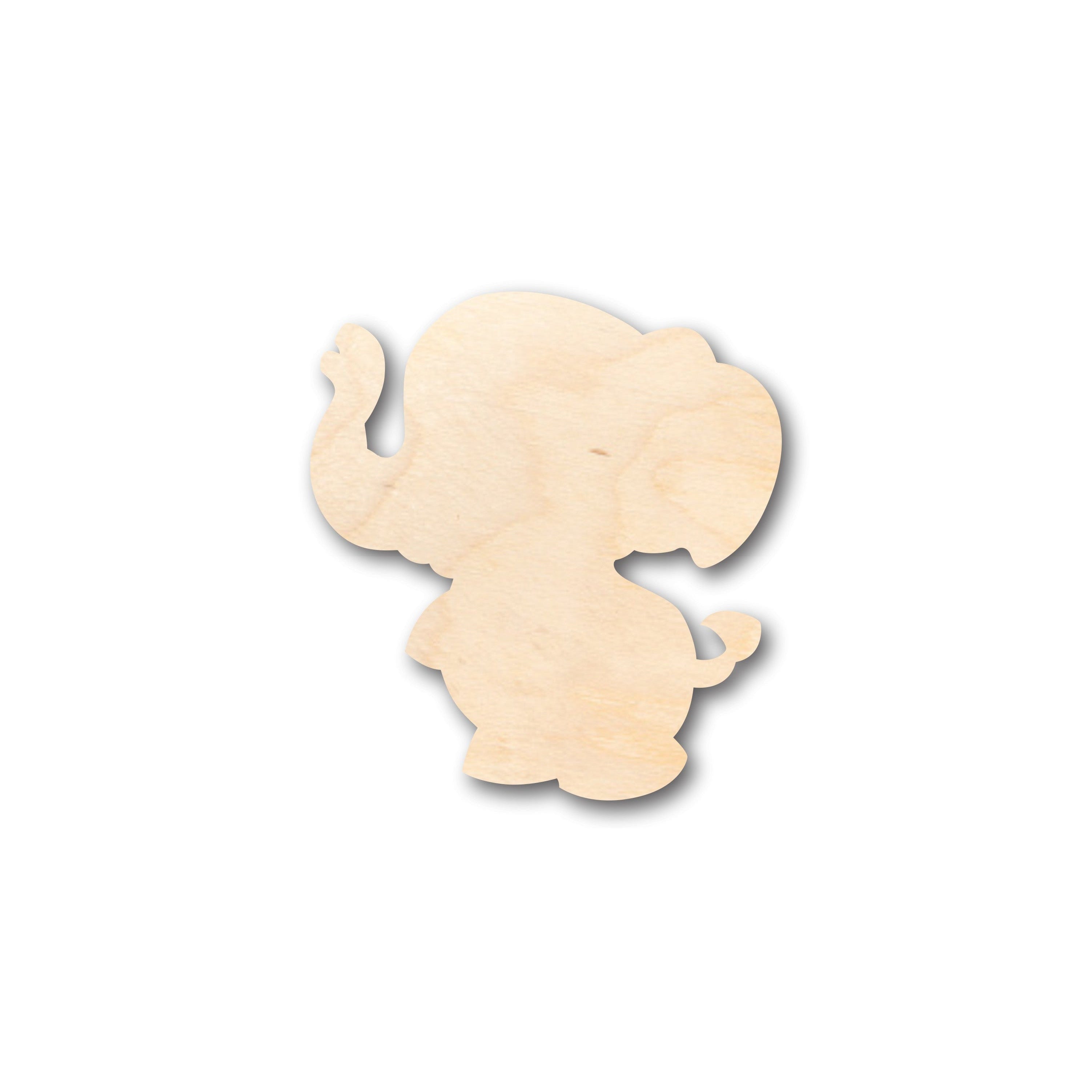 Unfinished Wood DIY Craft - Adorable Baby Elephant Shape for Up to 46 DIY Projects