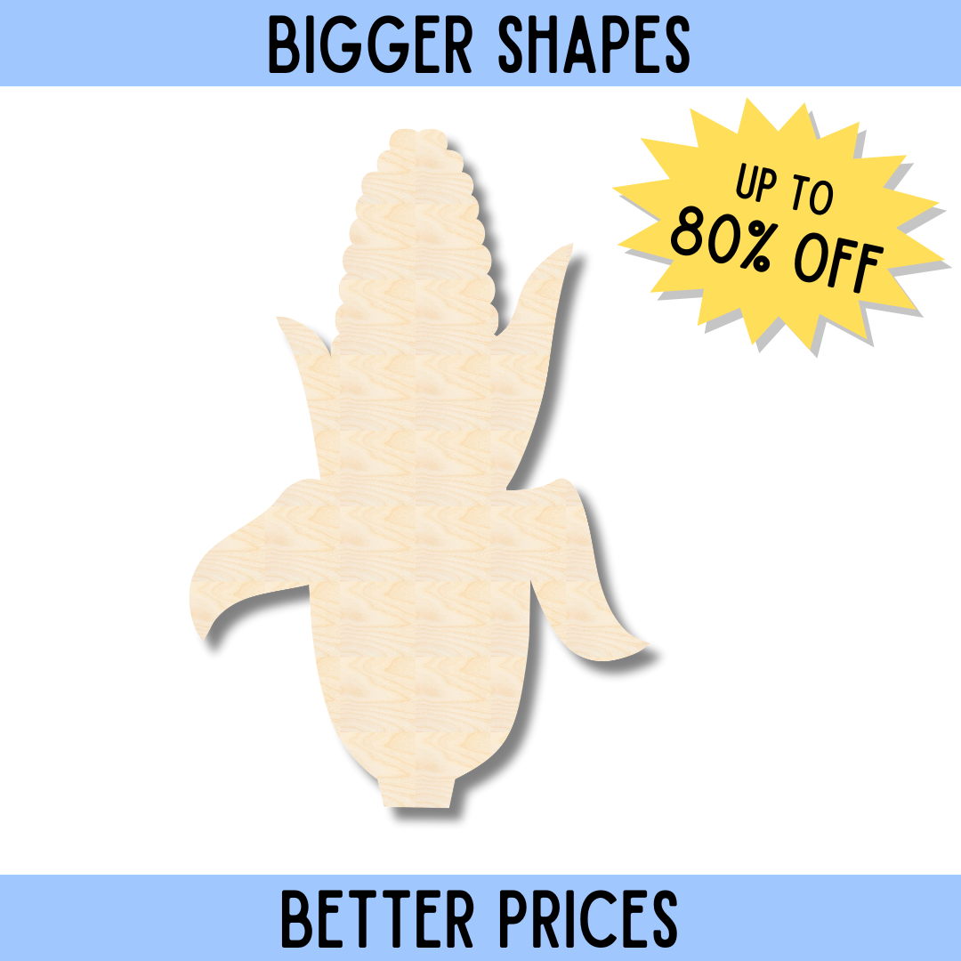 Bigger & Better Unfinished Wood Corn Cob Shape for DIY Crafts