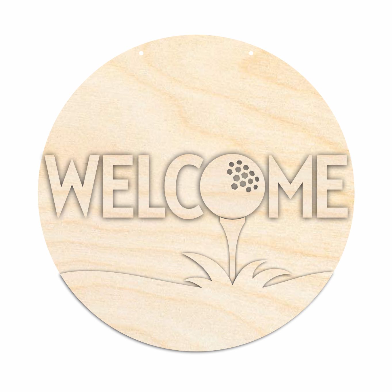 Unfinished 1/4 - Inch Thick Wood Golf Themed Welcome Door Sign Kit