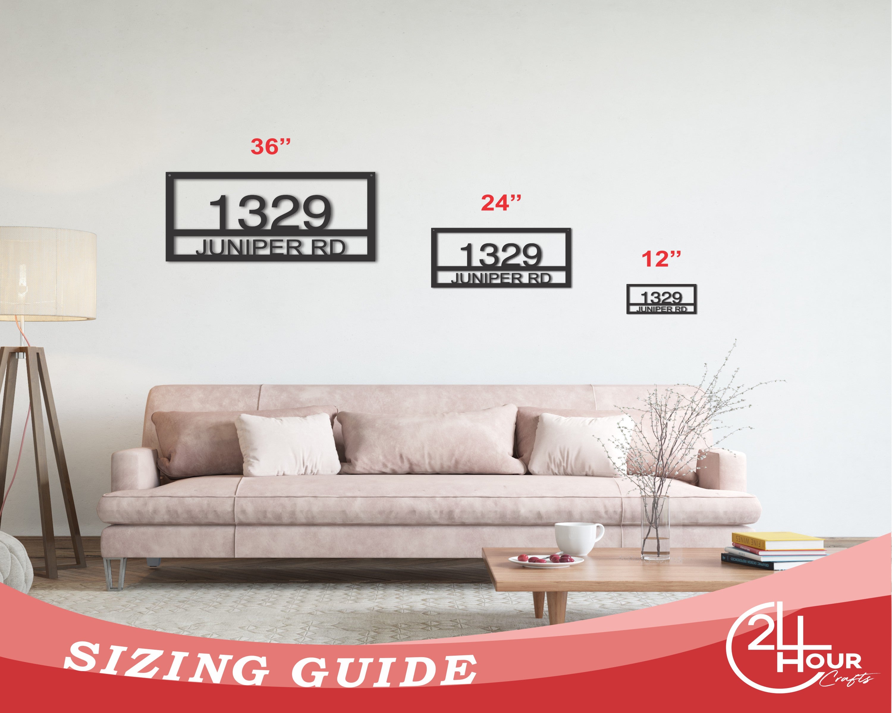 Customizable Metal House Address Sign for Indoor/Outdoor Use | Up to 46 Characters | 20+ Color Choices