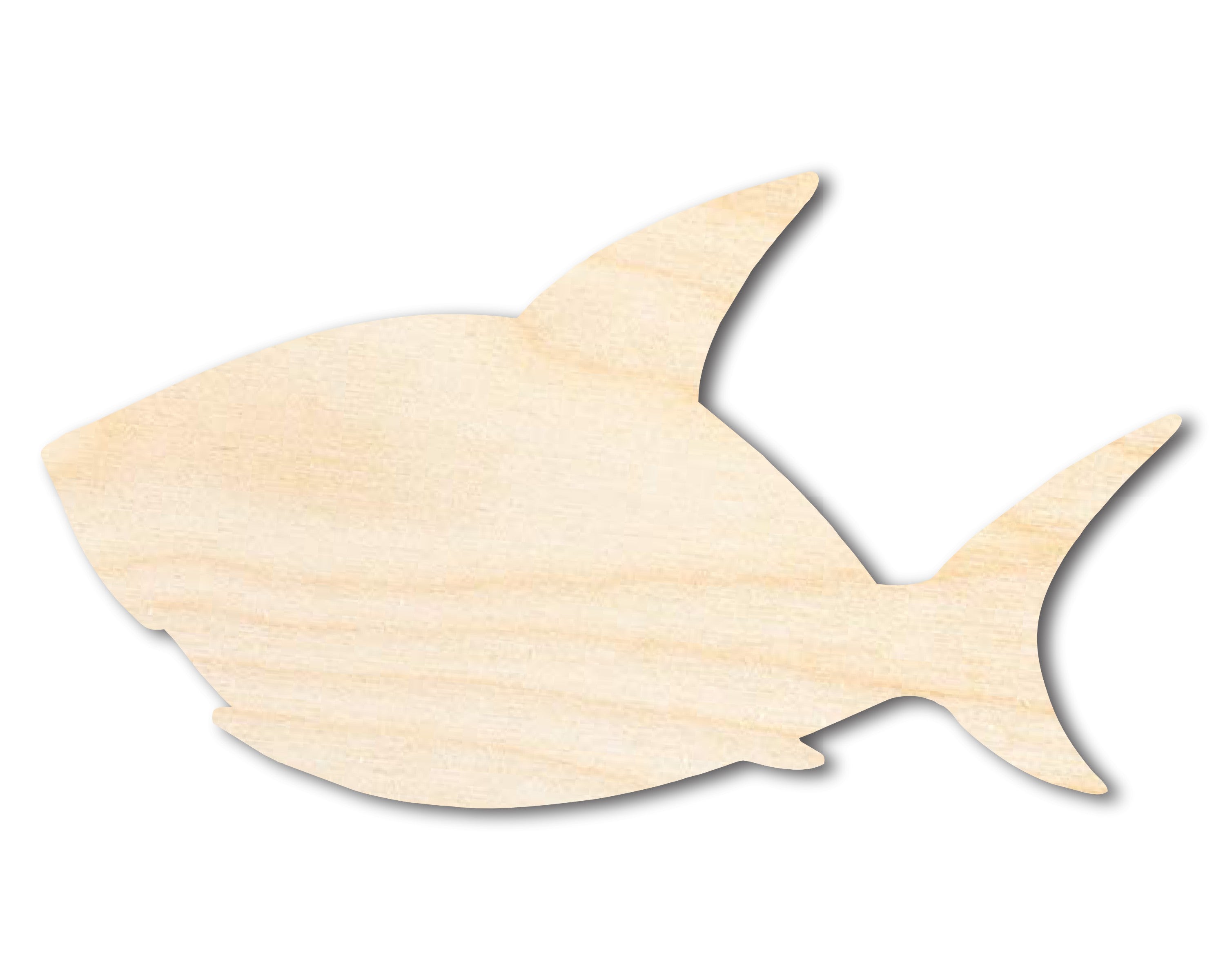 DIY Unfinished Baltic Birch Cute Shark Shape Cutout - Up to 46 Inches