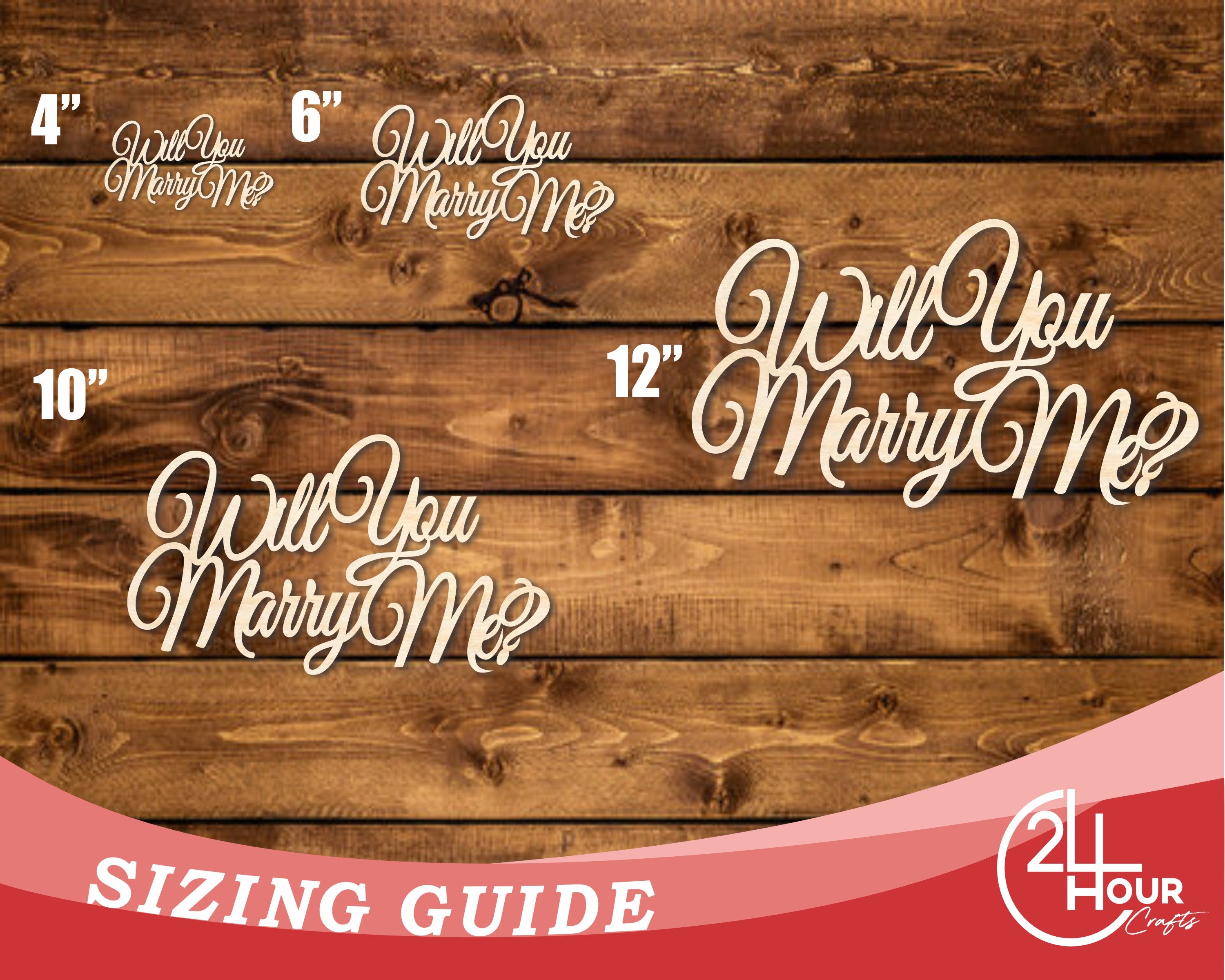 DIY Unfinished Wood 'Will You Marry Me' Sign | Up to 46 Size Options